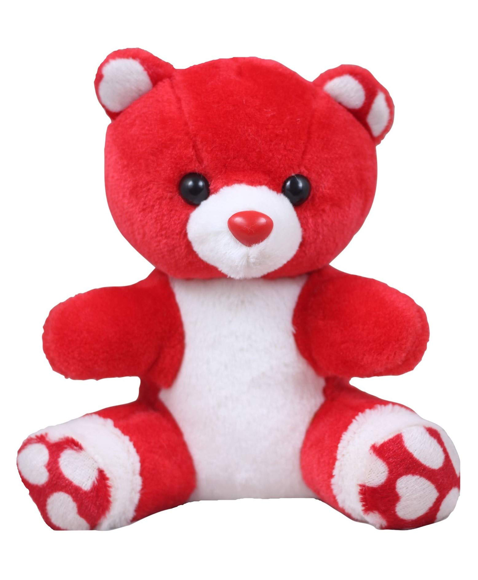 Tickles Heart Print Teddy Bear Soft Stuffed Plush Animal Toy for Kids Baby Girls Birthday Gifts Valentine's Day (Color: Red and White Height 22 cm)-image-33