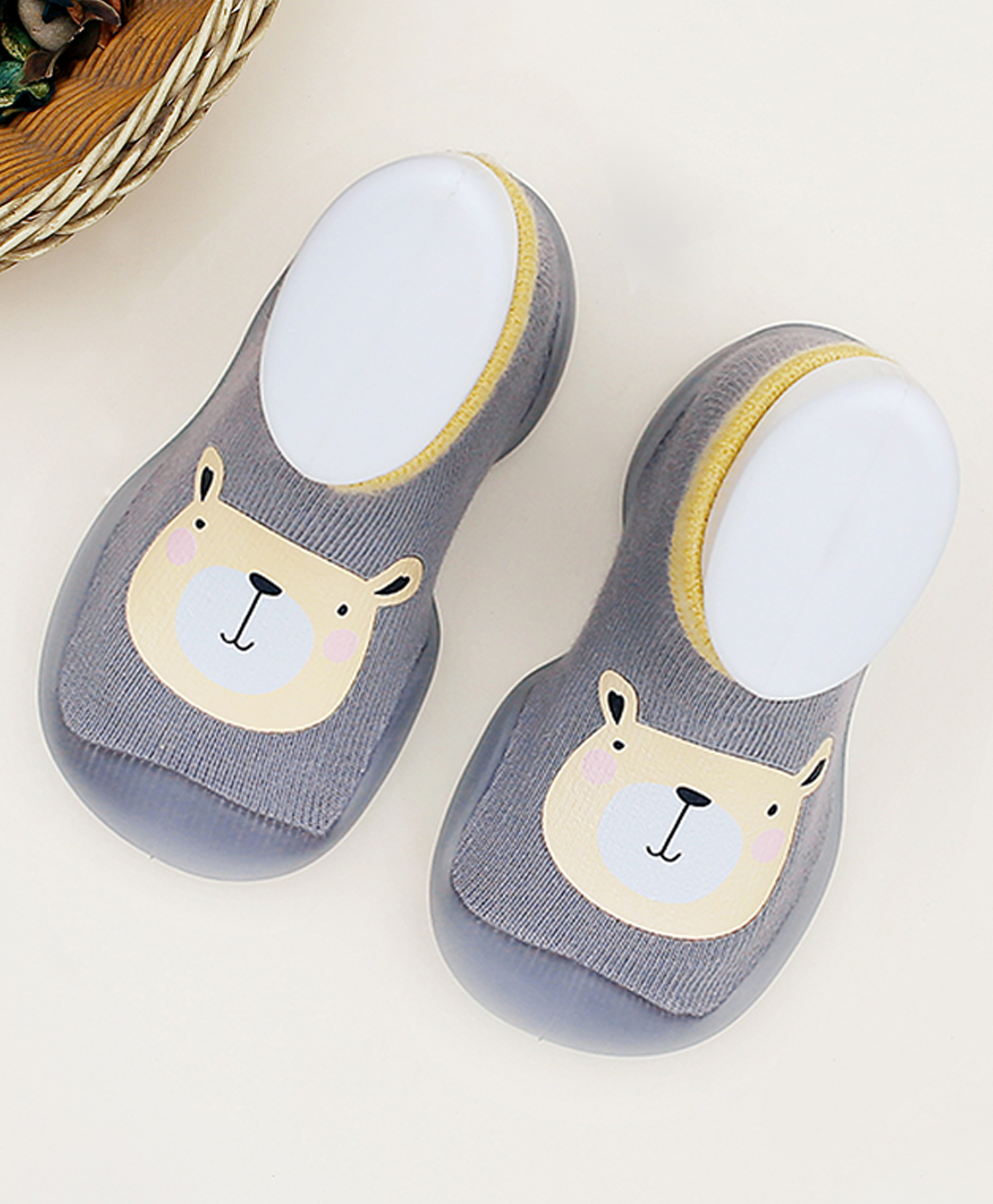 Infantso Cuddle Creatures Anti-Skid Cotton Socks Shoes with Rubber Sole for Walking Babies & Toddlers - Voilet-image-49