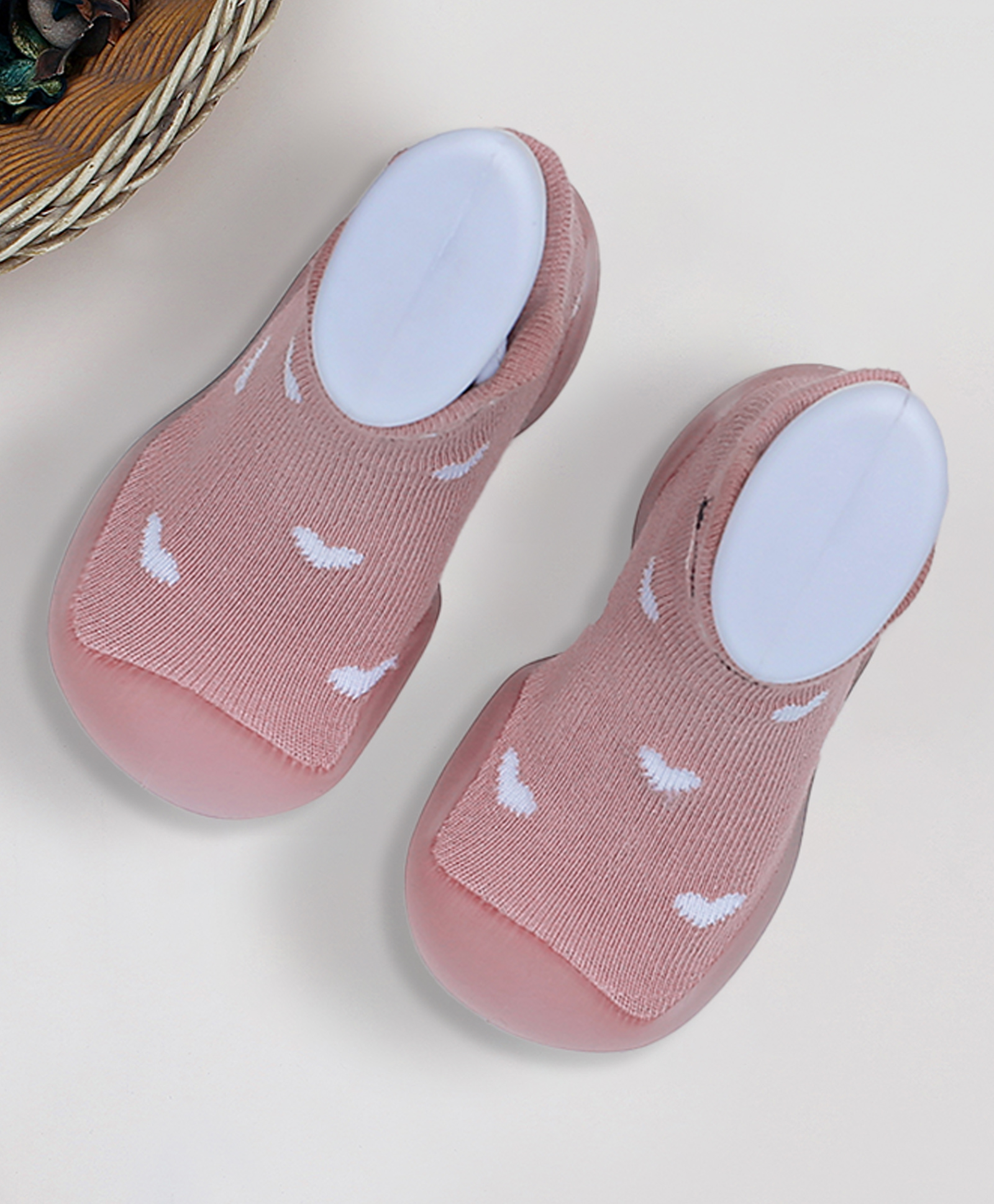 Infantso Forest Feet Anti-Skid Cotton Socks Shoes with Rubber Sole for Walking Babies & Toddlers - Pink-image-11