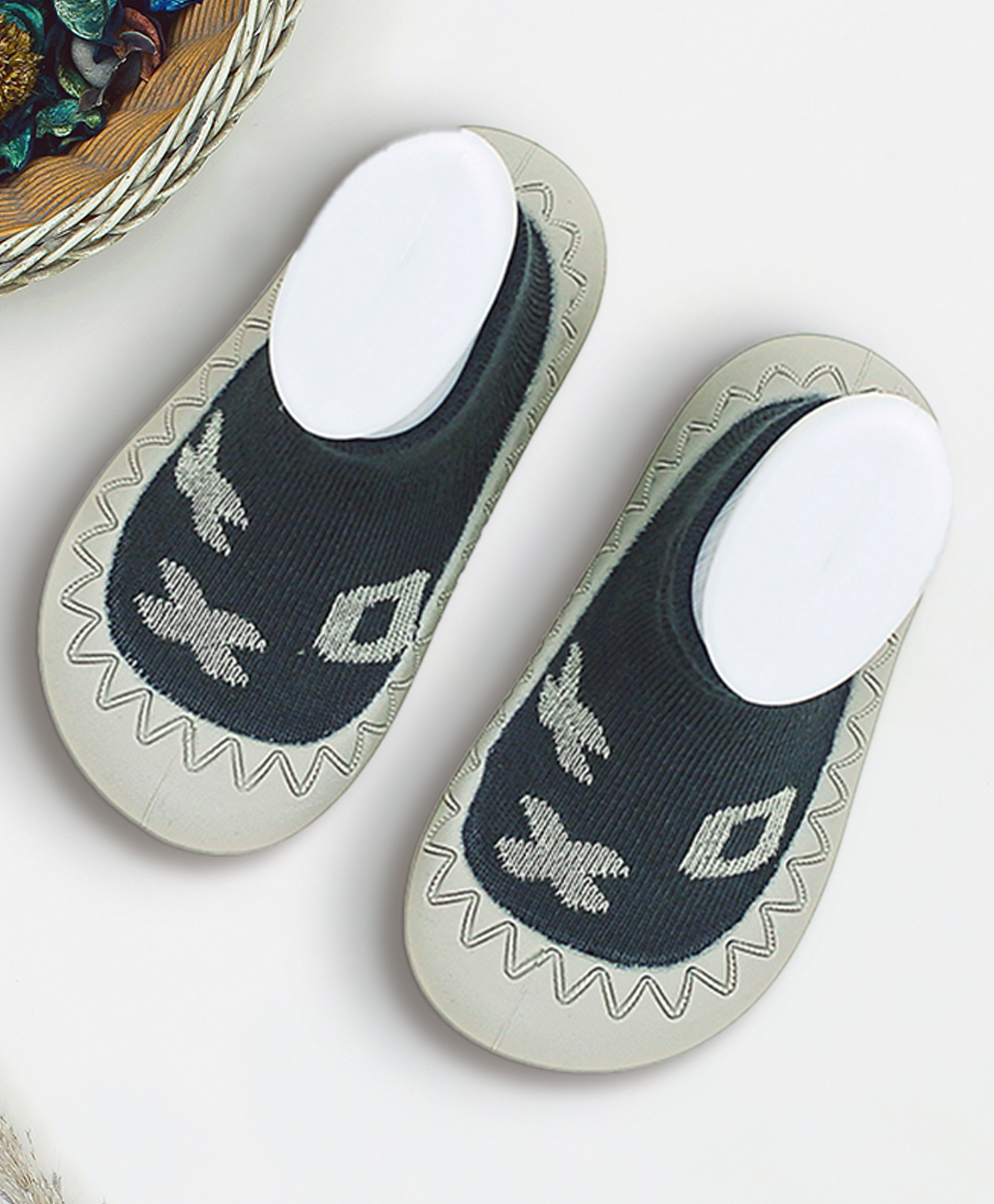 Infantso Teddy Toes Anti-Skid Cotton Socks Shoes with Rubber Sole for Walking Babies & Toddlers - Green-picture-22