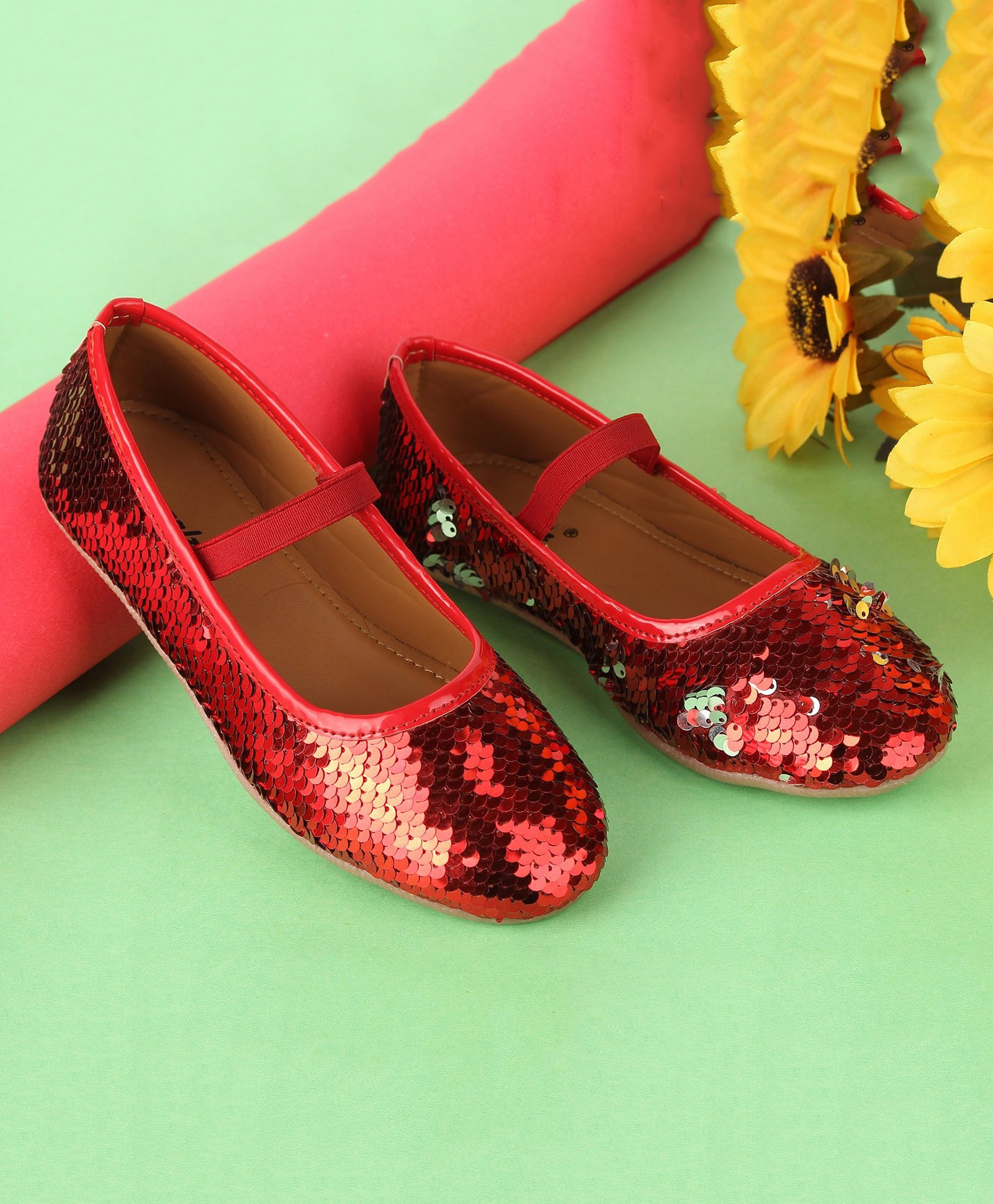 boyz n galz Reversible SequinEmbellishedBallerinas - Red-image-26