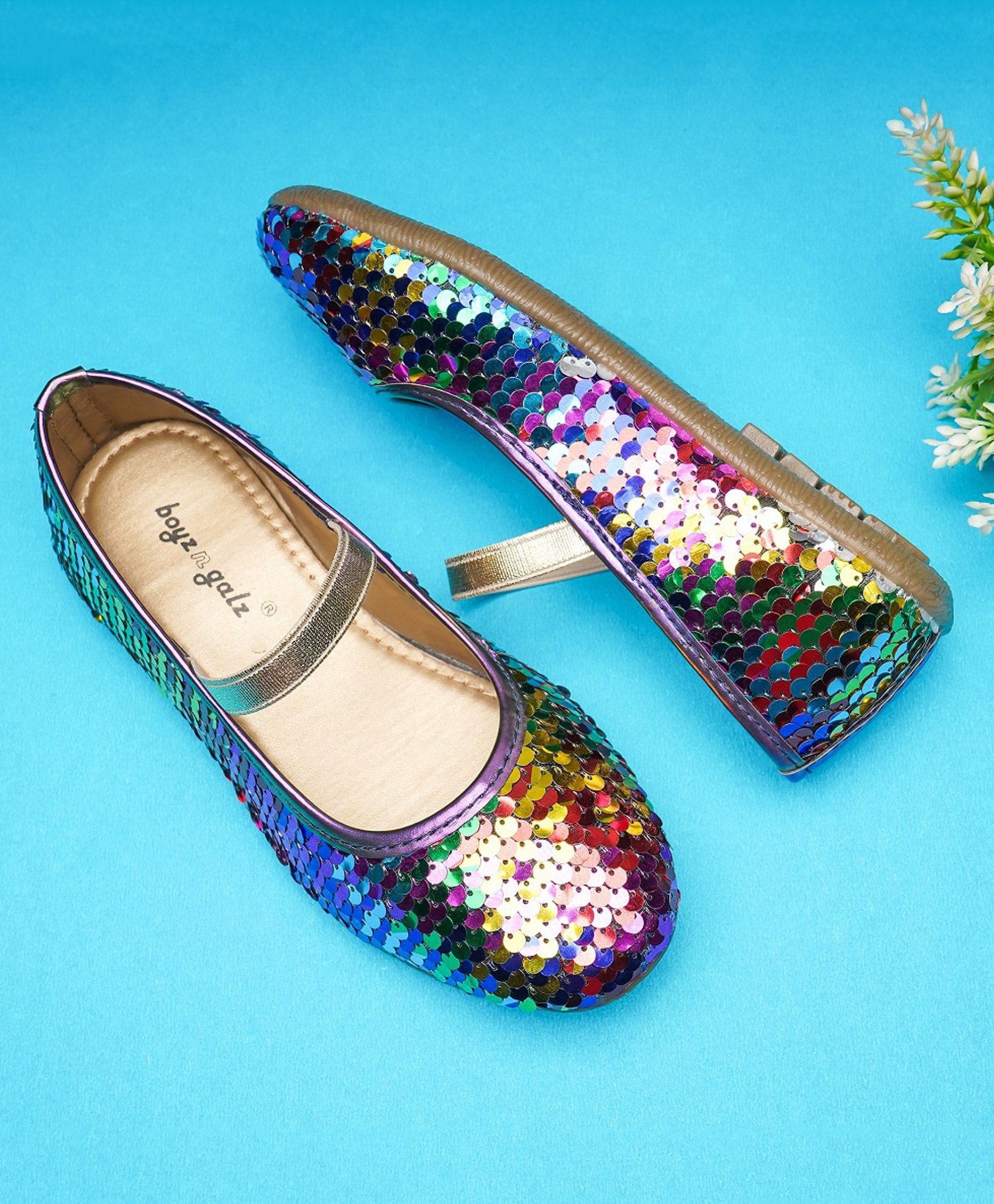 boyz n galz Reversible Sequin Embellished Ballerinas - Multi Colour-image-28
