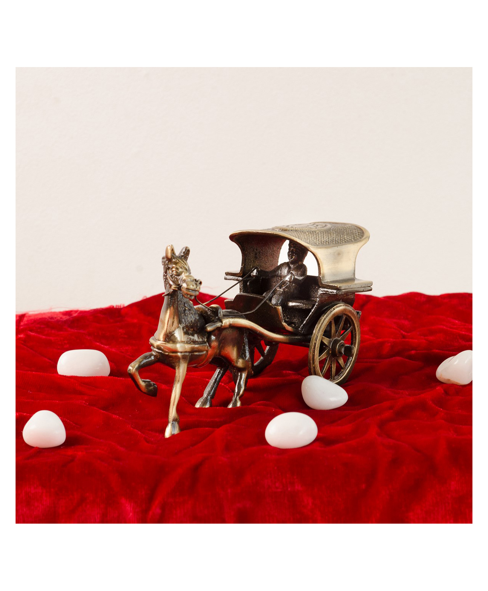 eCraftIndia Antique Finish Brass European Horse Cart-picture-15