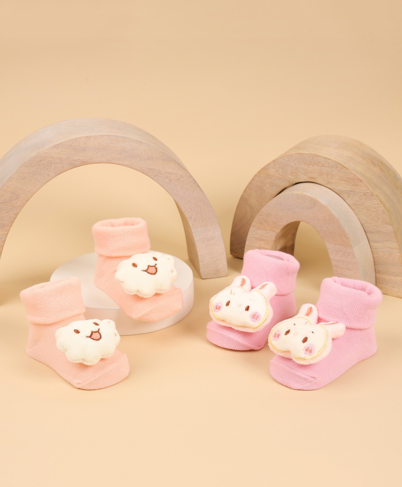 Kicks & Crawl Pack Of 2Cutey Cloud Socks - Pink-image-0
