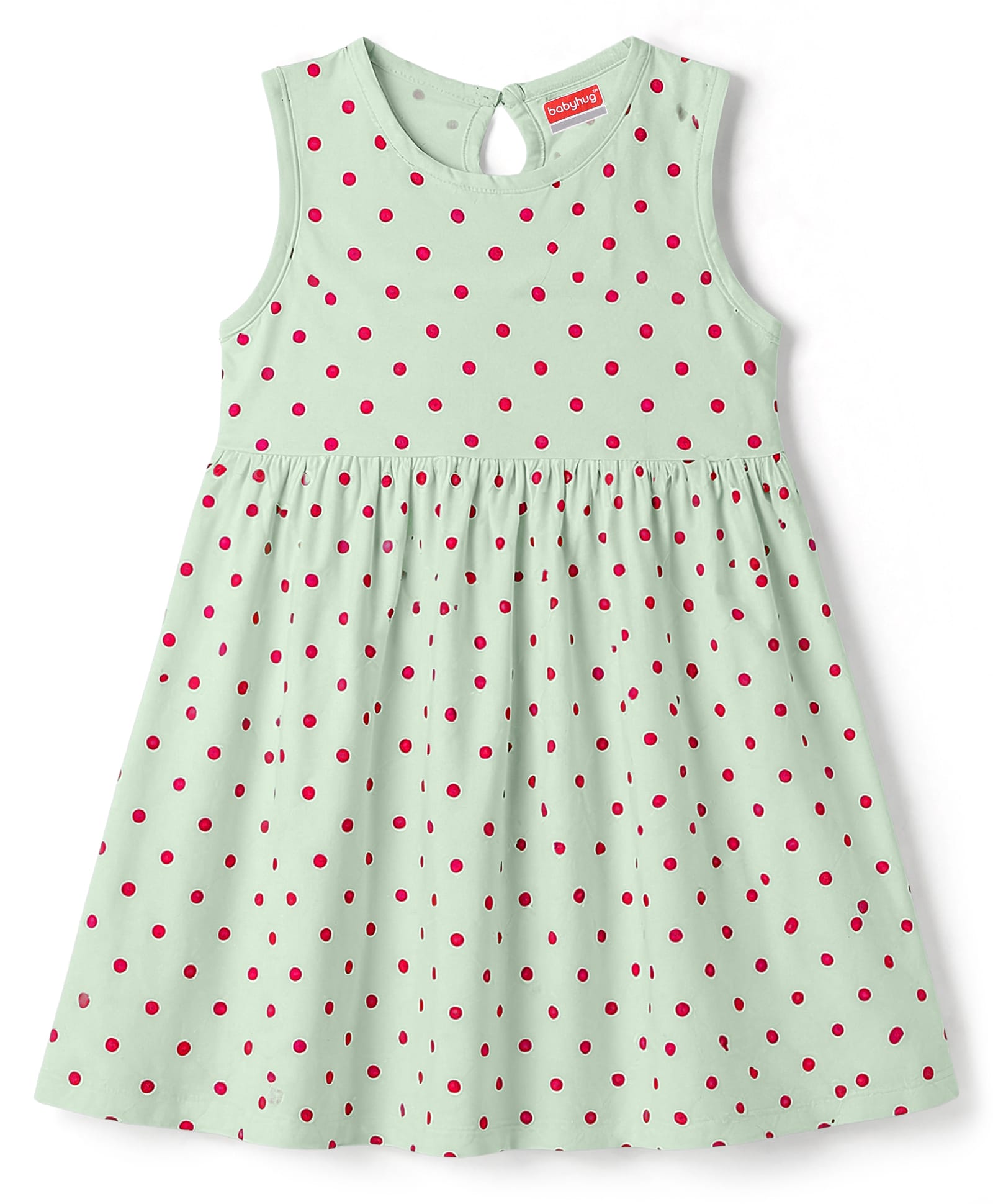 Babyhug Single Jersey Knit Sleeveless Frock With Floral Print - Navy Blue-picture-13