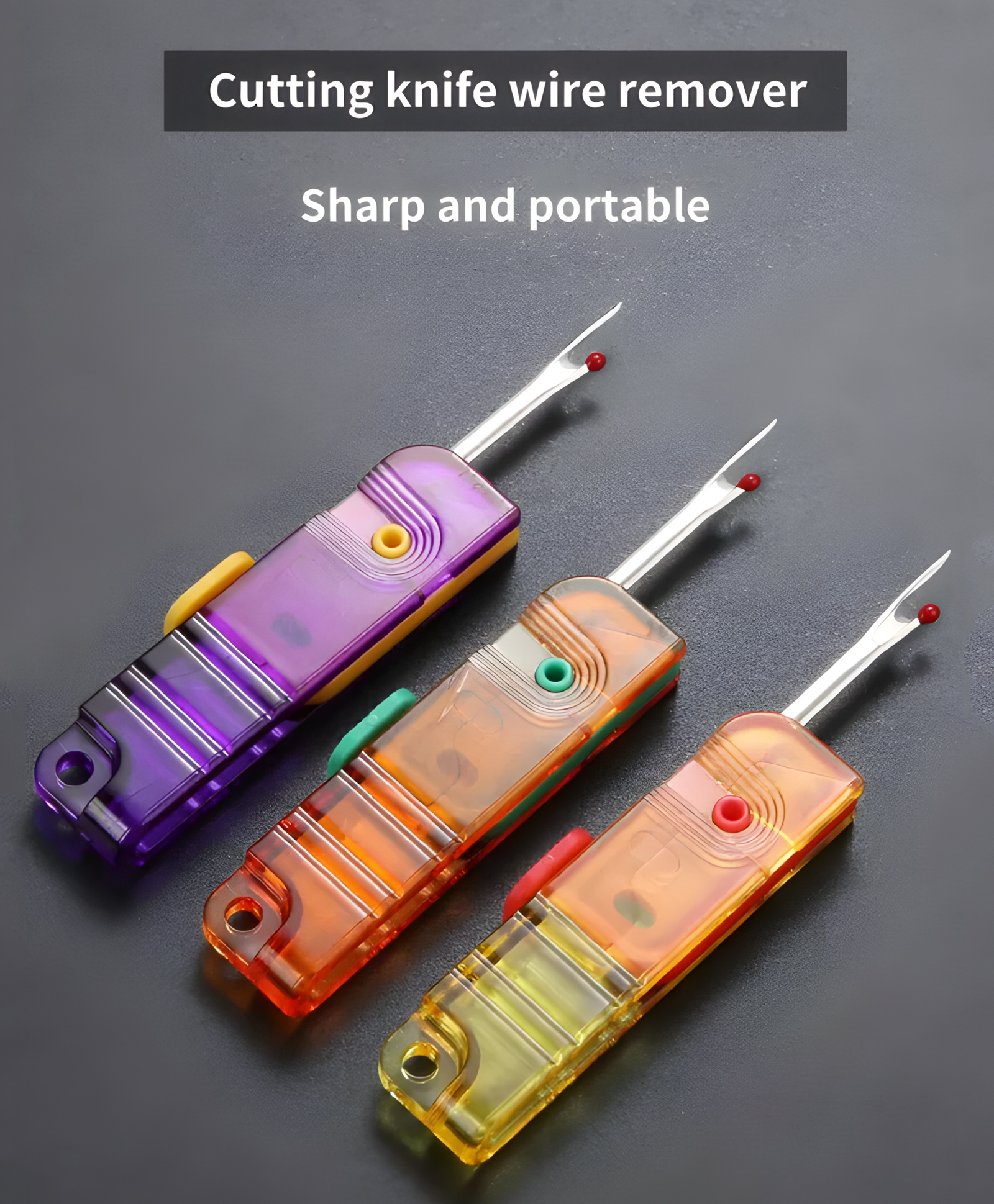 COZY VIBES Tool Clothes Sewing Remover Seam Ripper Thread -stitch Sewing Remover Stitch Rippers Sewing Supplies and Accessories Seam Remover Sowing Essentials Trimming Plastic Clothing - SET OF 2- COLOR MAY VARY-image-3