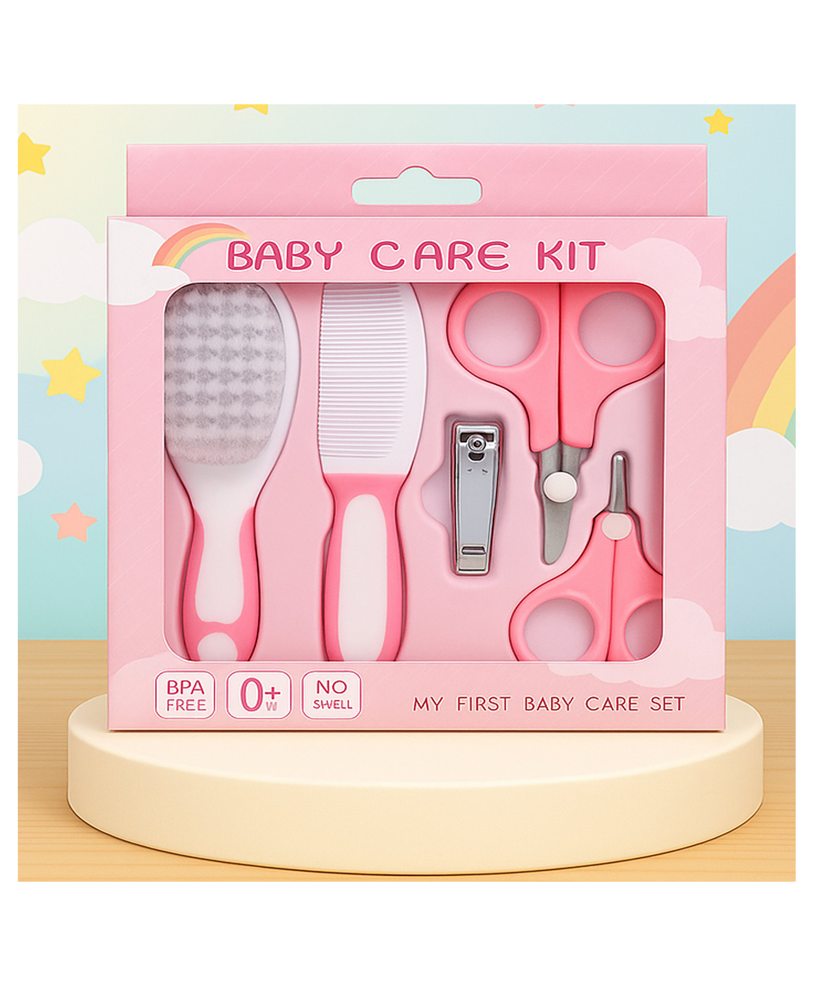 The Cheeky Kidzz Baby 4 In1 Baby Manicure Pedicure Grooming Essential Nailkit Set with Protective Case Baby Nail Clippers Scissor Nail Filer & Nasal Ear Tweezers for Newborn Infant Toddler(Pink)-image-41