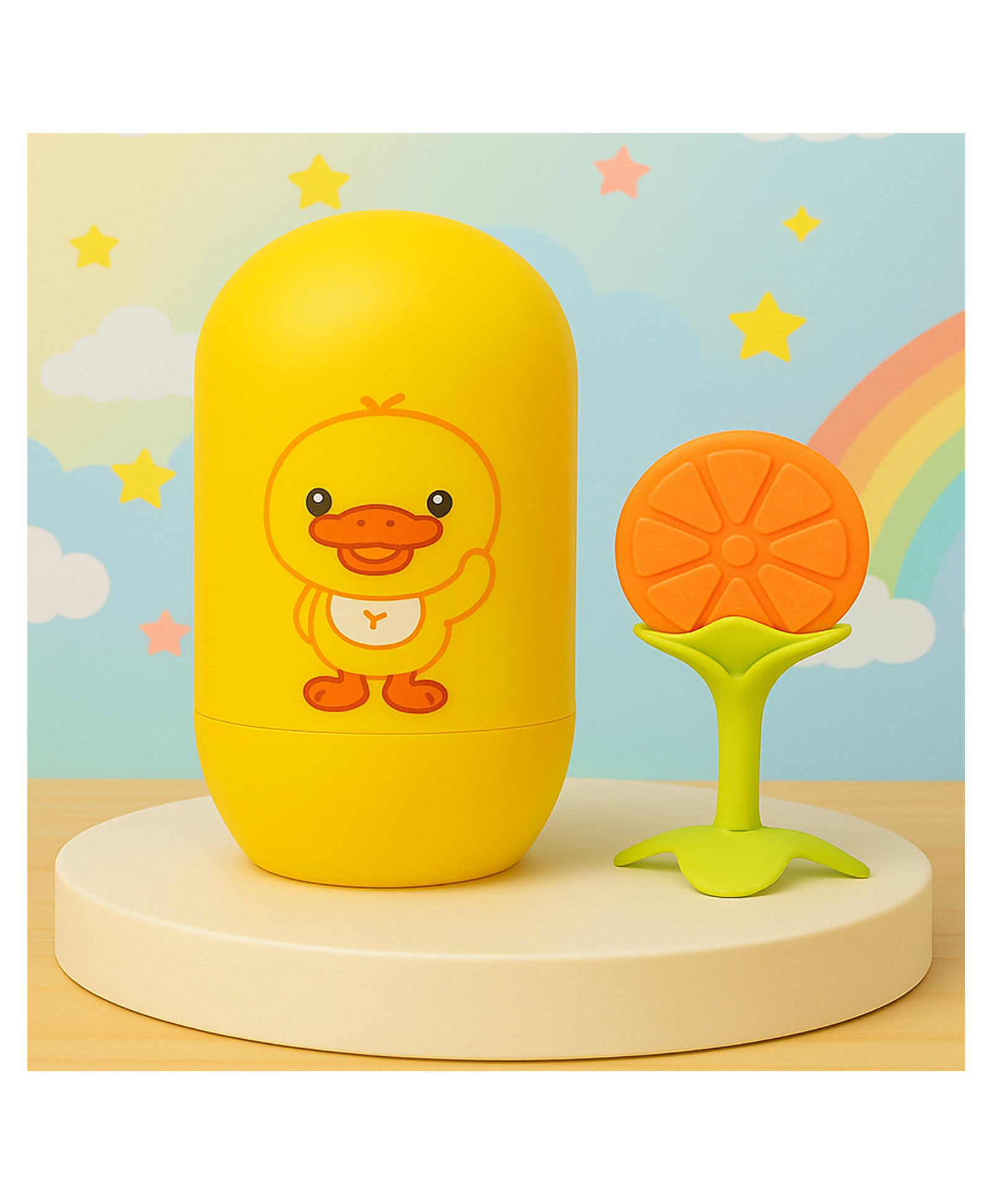 The Cheeky Kidzz Baby Grooming Manicure & Pedicure Essential Nail Kit With Baby Soft Silicone Fruit Shaped Teething Toy for New Born (Yellow)-image-44