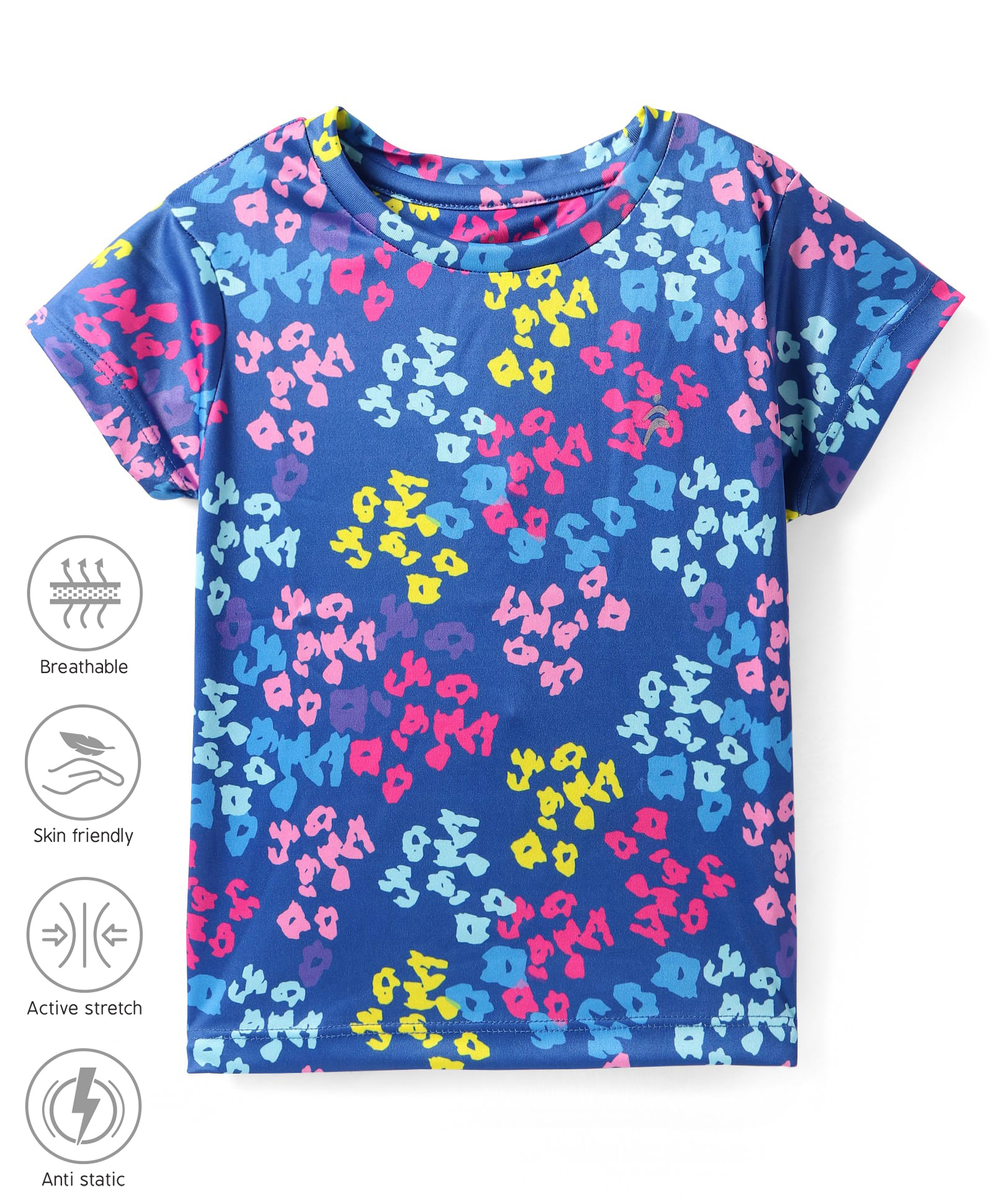 Pine Active Half Sleeves High Stretch T-Shirt Abstract Print - Blue-picture-18