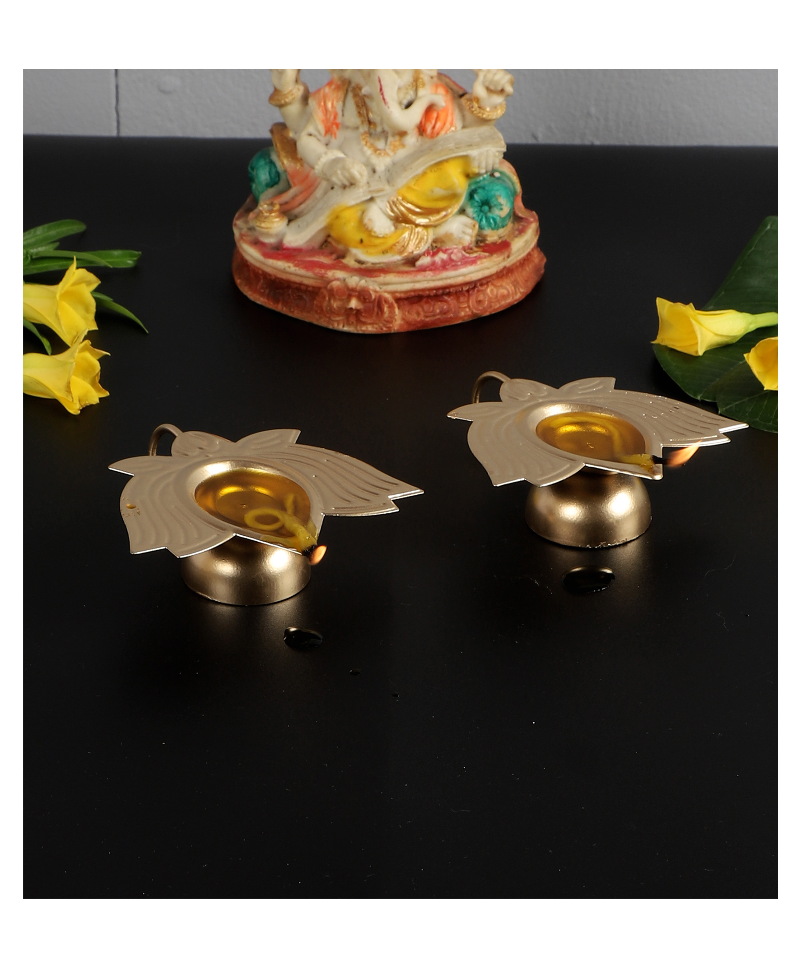 Amaya Decors Gold Lotus Dia Set of 2-picture-12