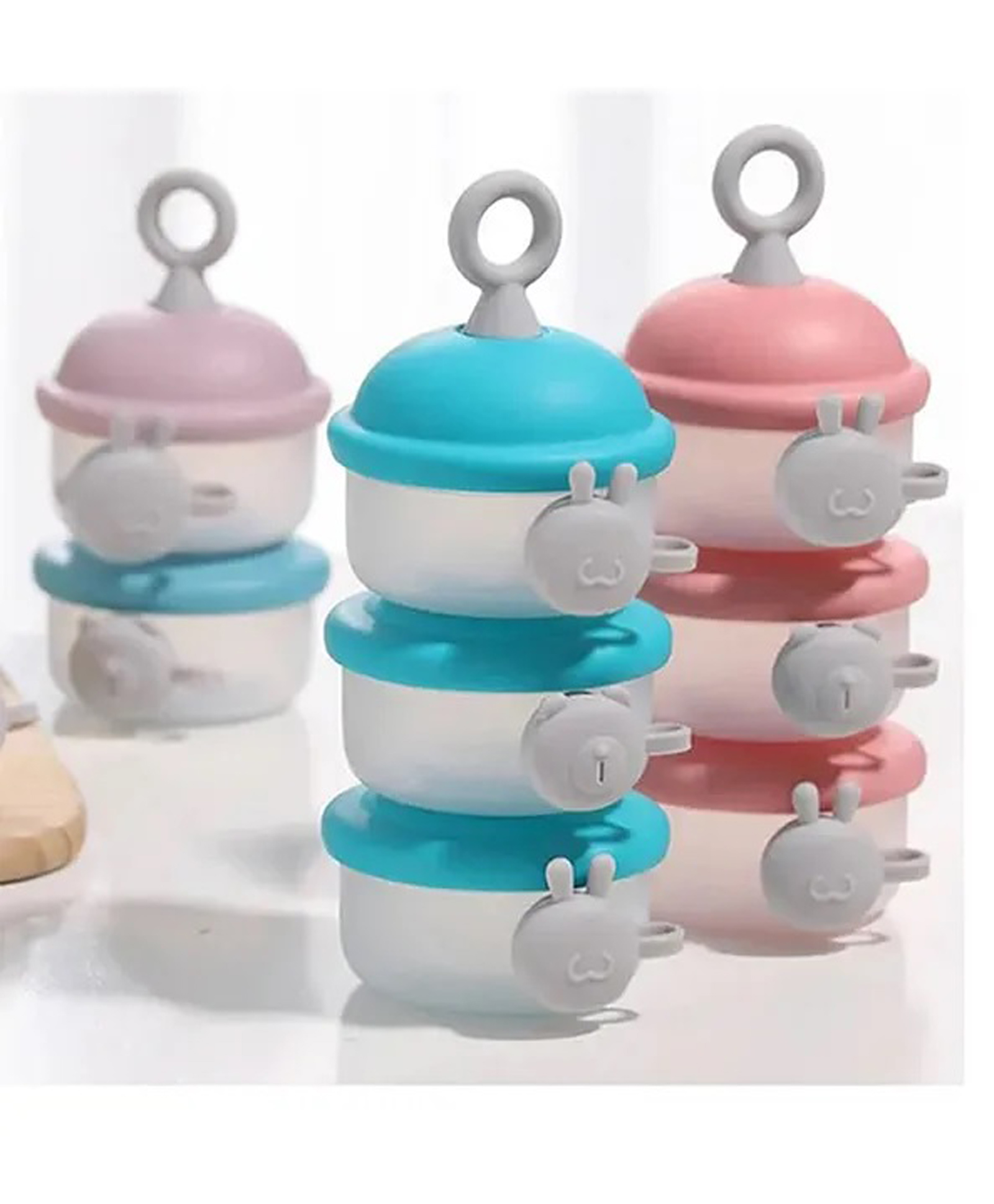 Comercio 3 Layers Silicone Cover Milk Powder Container - Multicolor-picture-21