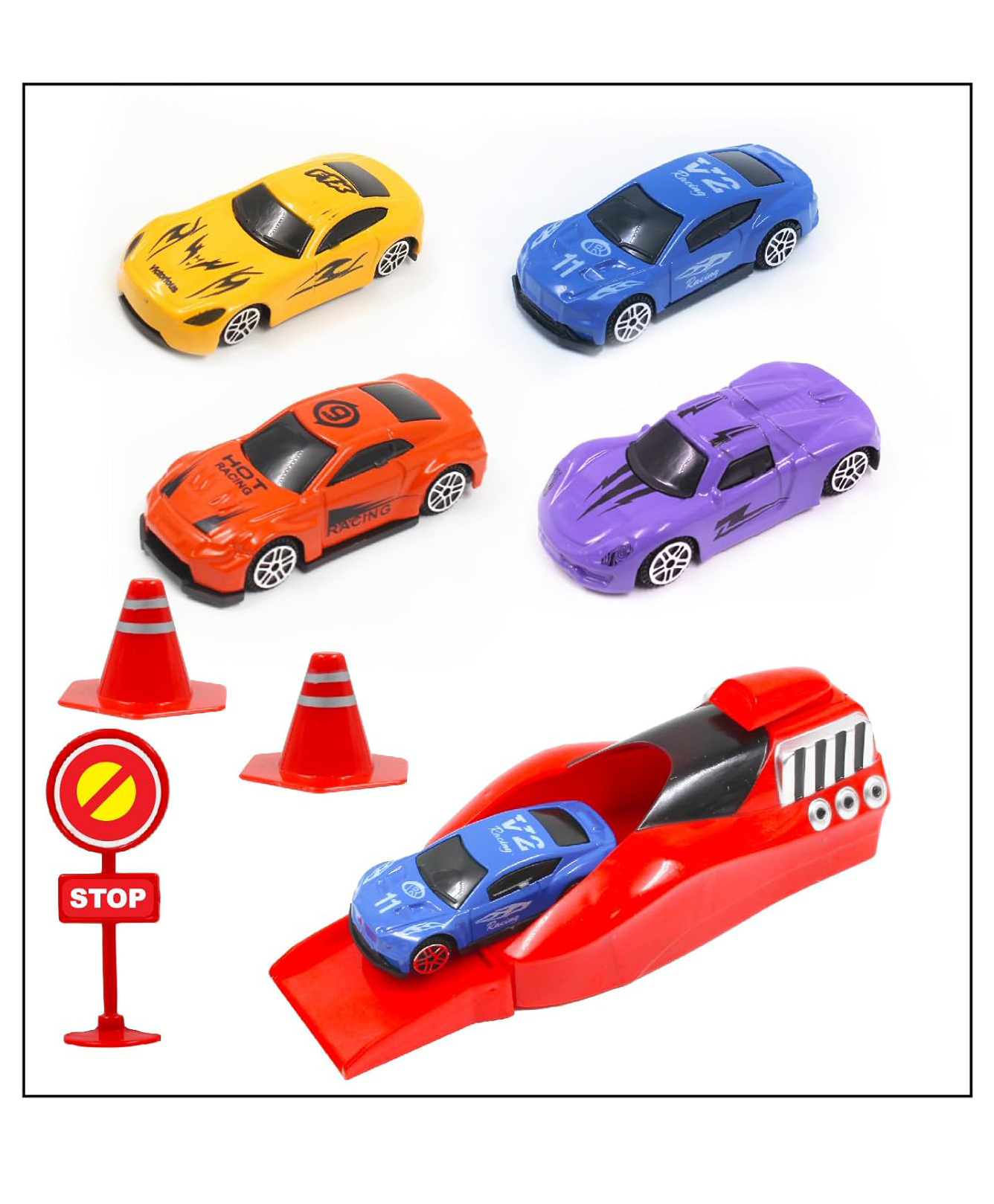 Comercio 4pcs Metal Die Cast Car With Rapid Launcher For Kids- (Color & Design May Vary)-image-8