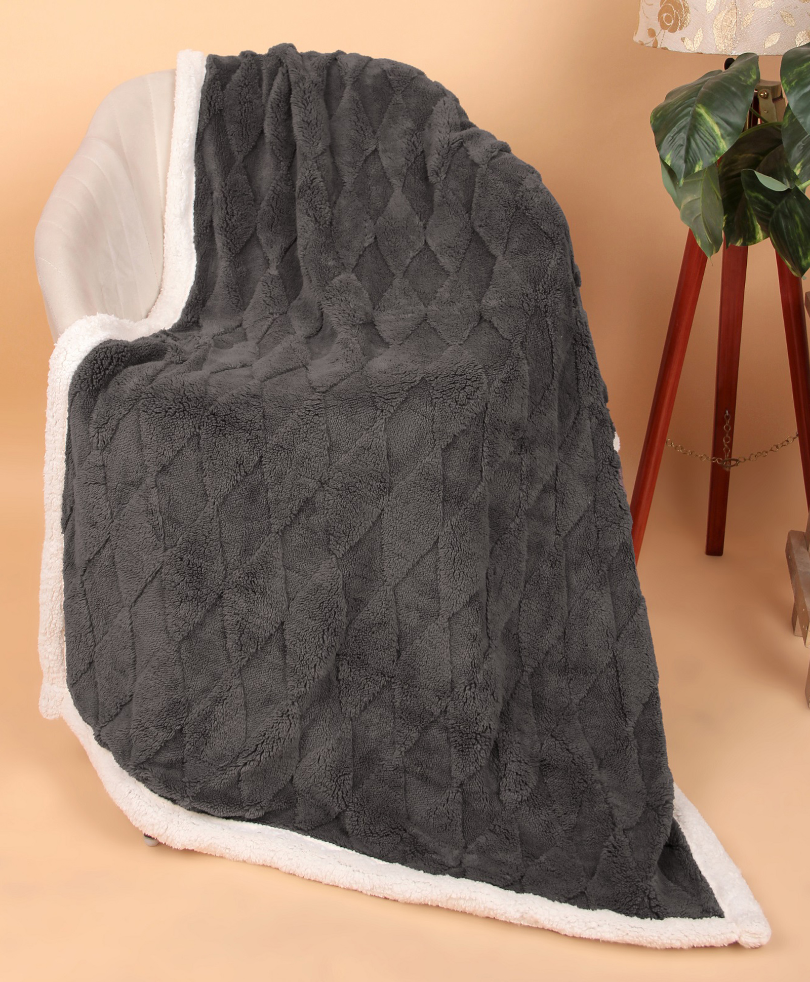 Butterthief Cozy Super Soft Warm Double Layered Kids Sherpa Blanket - Charcoal Grey-image-38