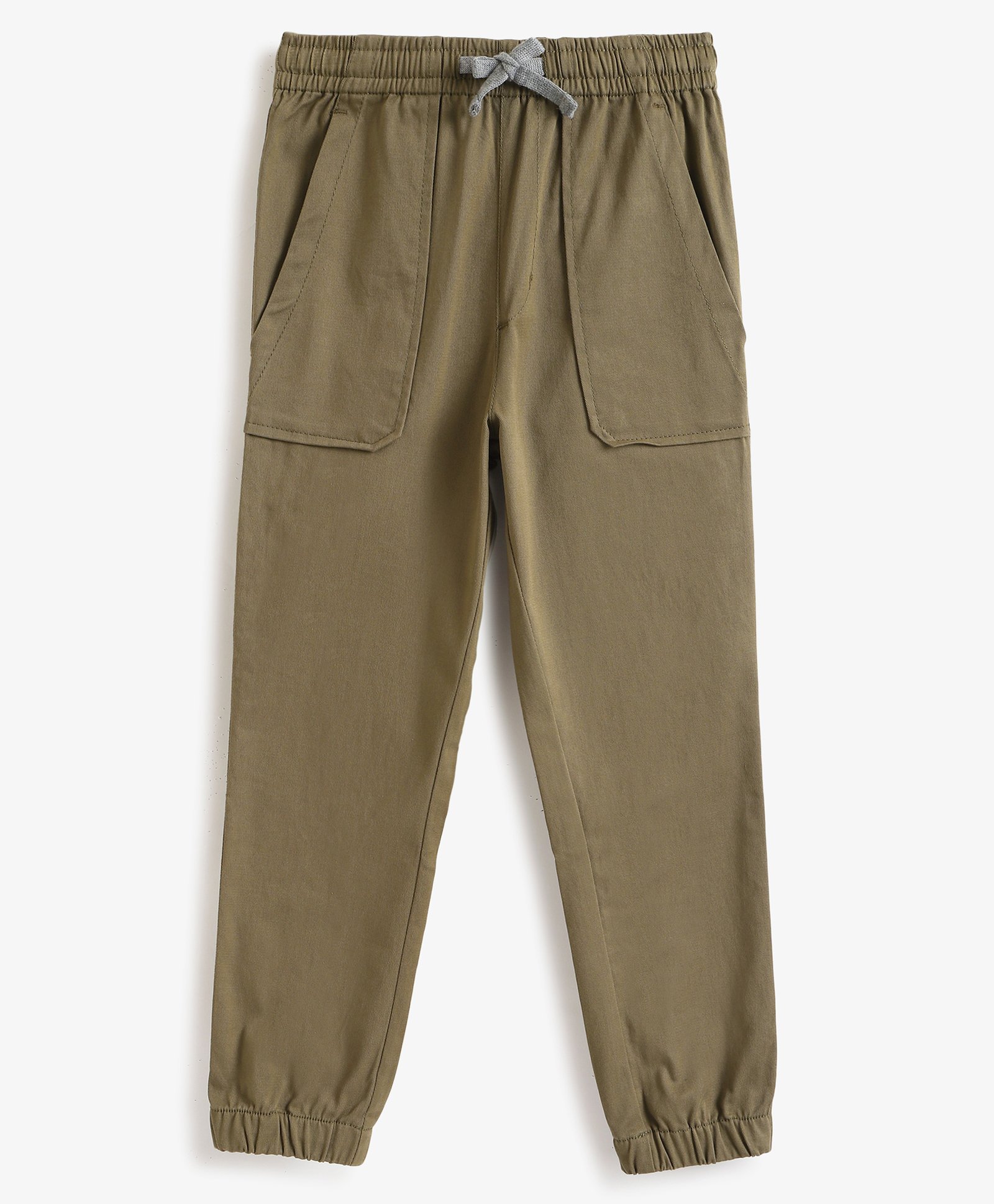 Campana Cotton Elastane Solid Jogger Pant - Military Green-picture-19
