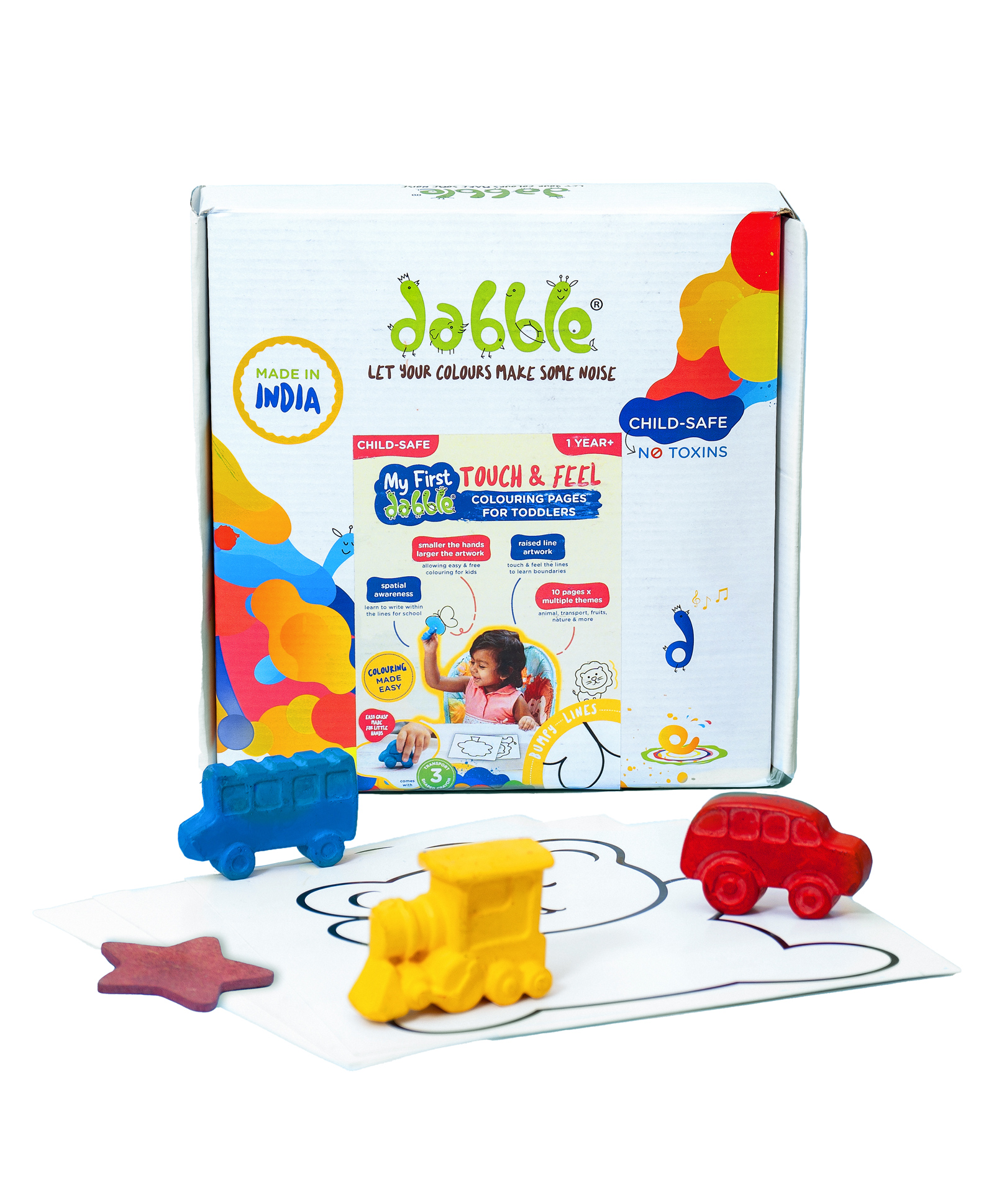 My First Dabble Touch & Feel Colouring Pages for Toddlers