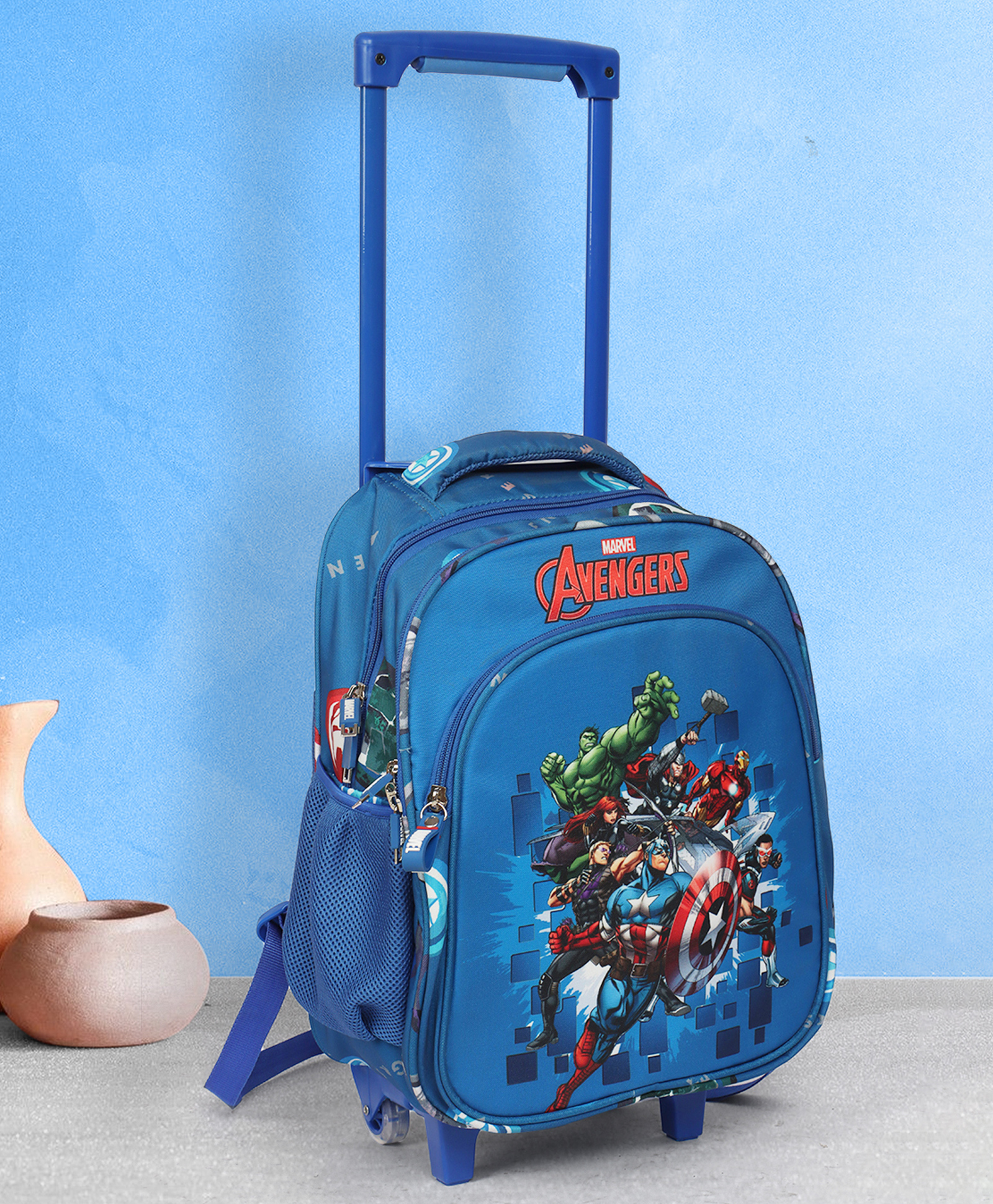 NOVEX Marvel AvengersKids Backpack Trolley Bag with 2 Wheel, Blue/Kids Backpack/Kids School Bag - Height 20 Inch-image-21