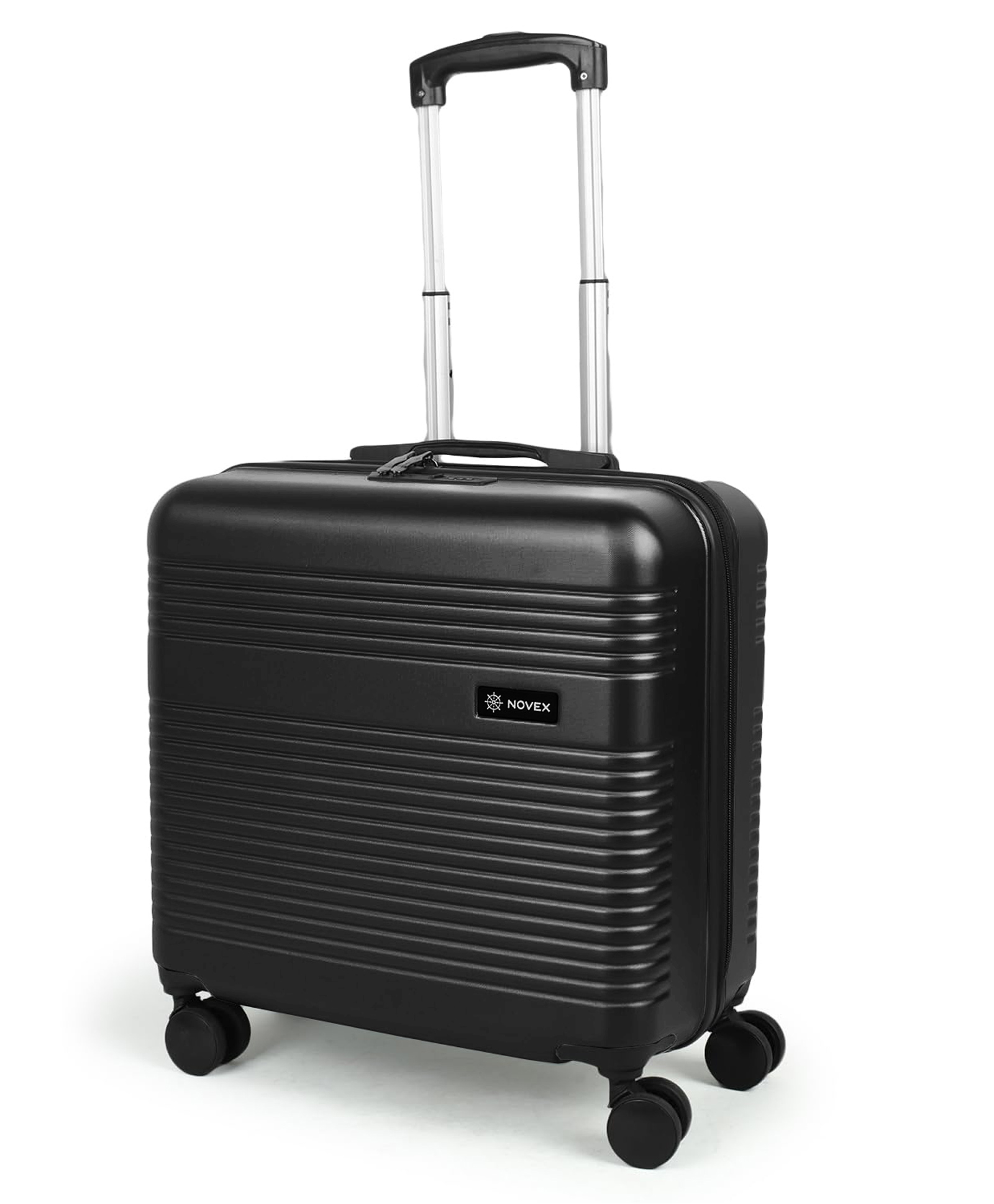 NOVEX Bolt Hard Top Laptop Overnighter Bag Laptop Roller Case Cabin Luggage Business Trolley Bag - Black-image-4