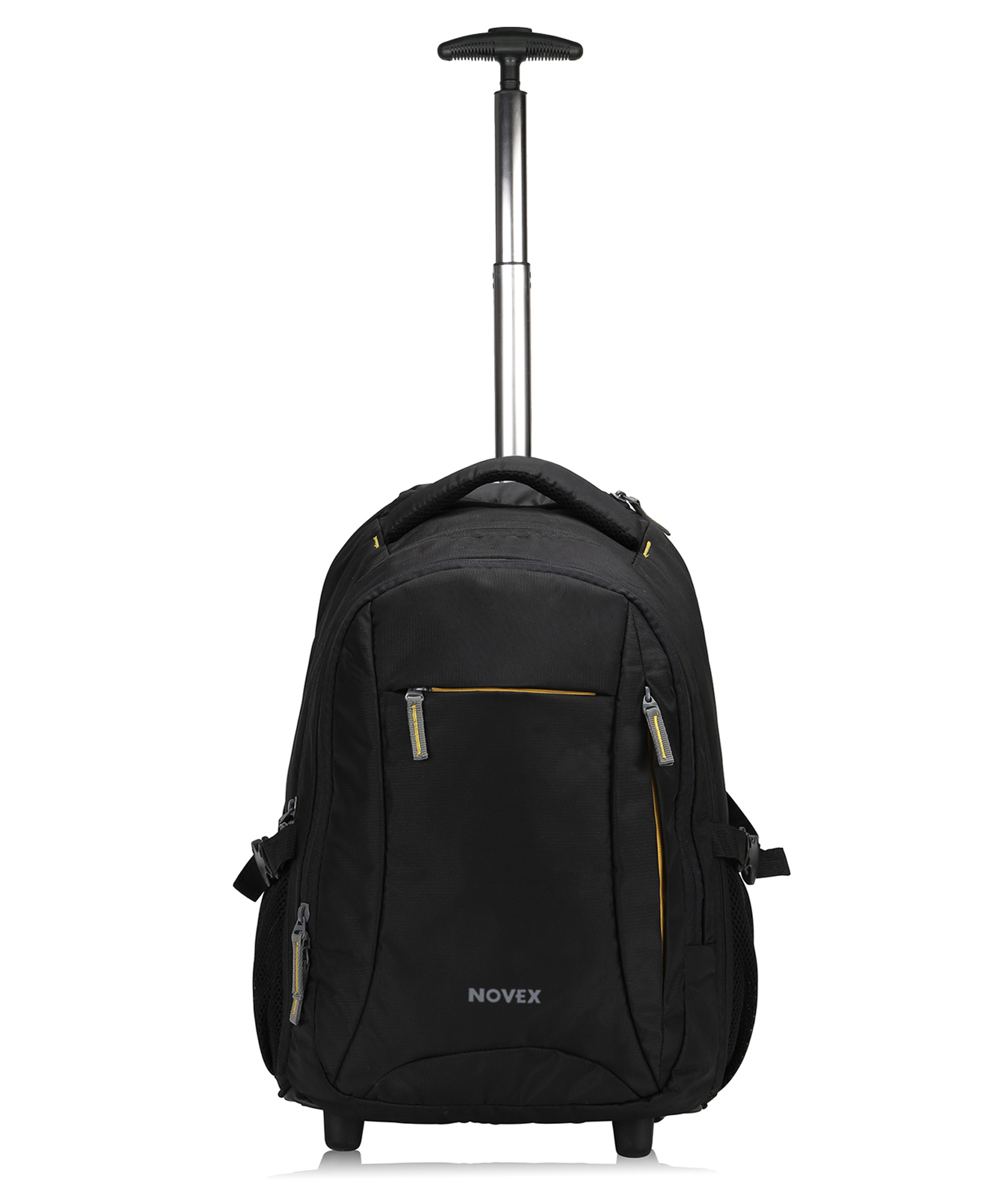 NOVEX Epistle Soft Sided Laptop Trolley Backpack with 2 wheels - Black | Backpack Trolley | Laptop Roller Case-image-2