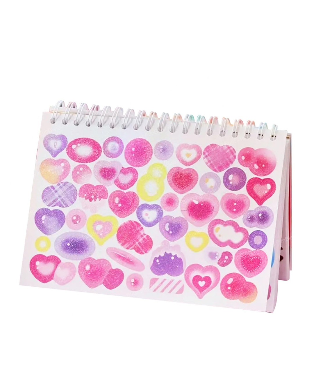 Cute Stars Heart Design Decorative Stickers Book - 50 Sheets/2500Pcs Purple-image-38