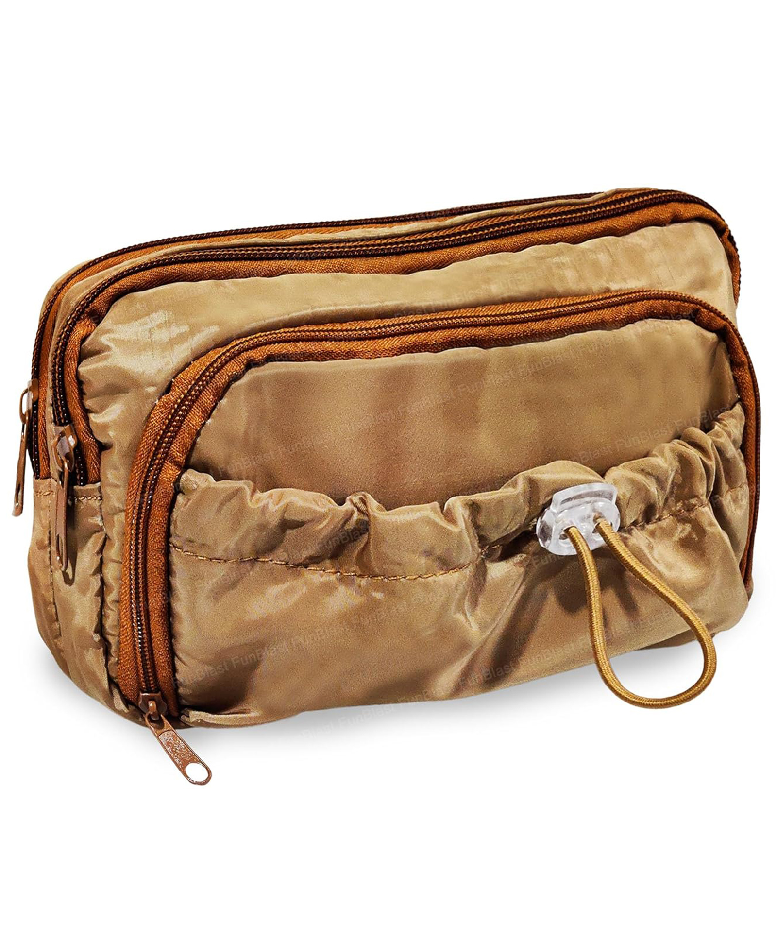 Bunie Multiple Compartment Stationery Pouch with Drawstring Pocket Tan-picture-19