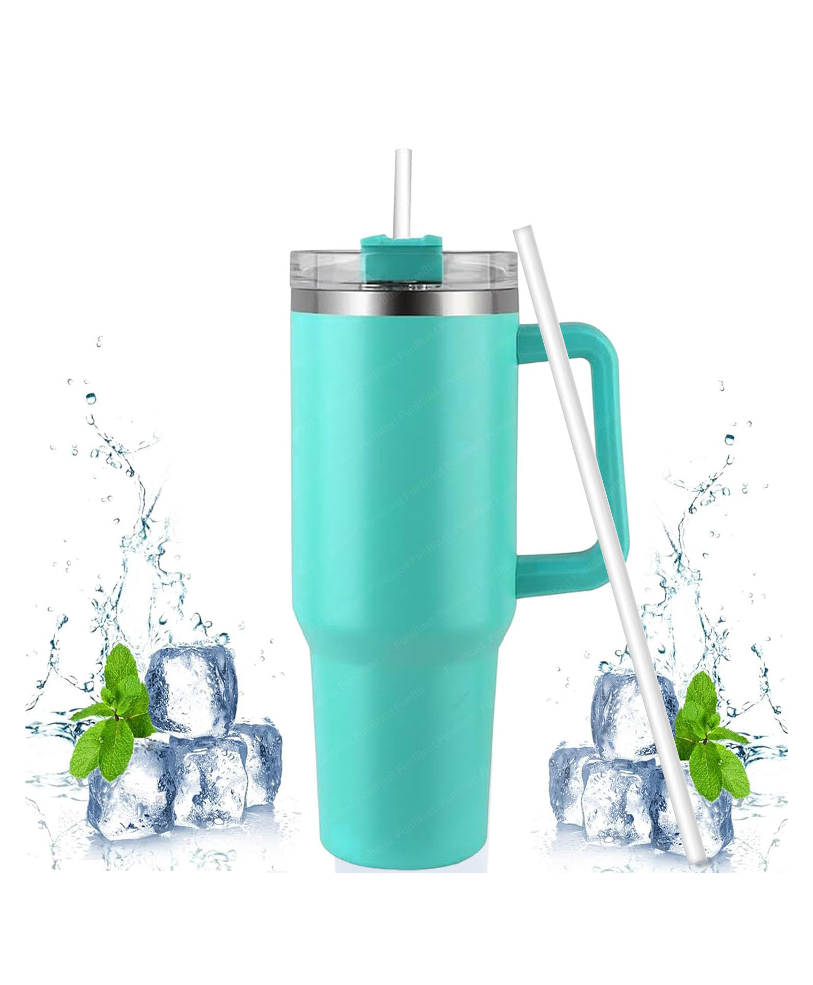 Bunie 1200 ml Tumbler with Lid, Straw and Handle DesignSea Green-image-41