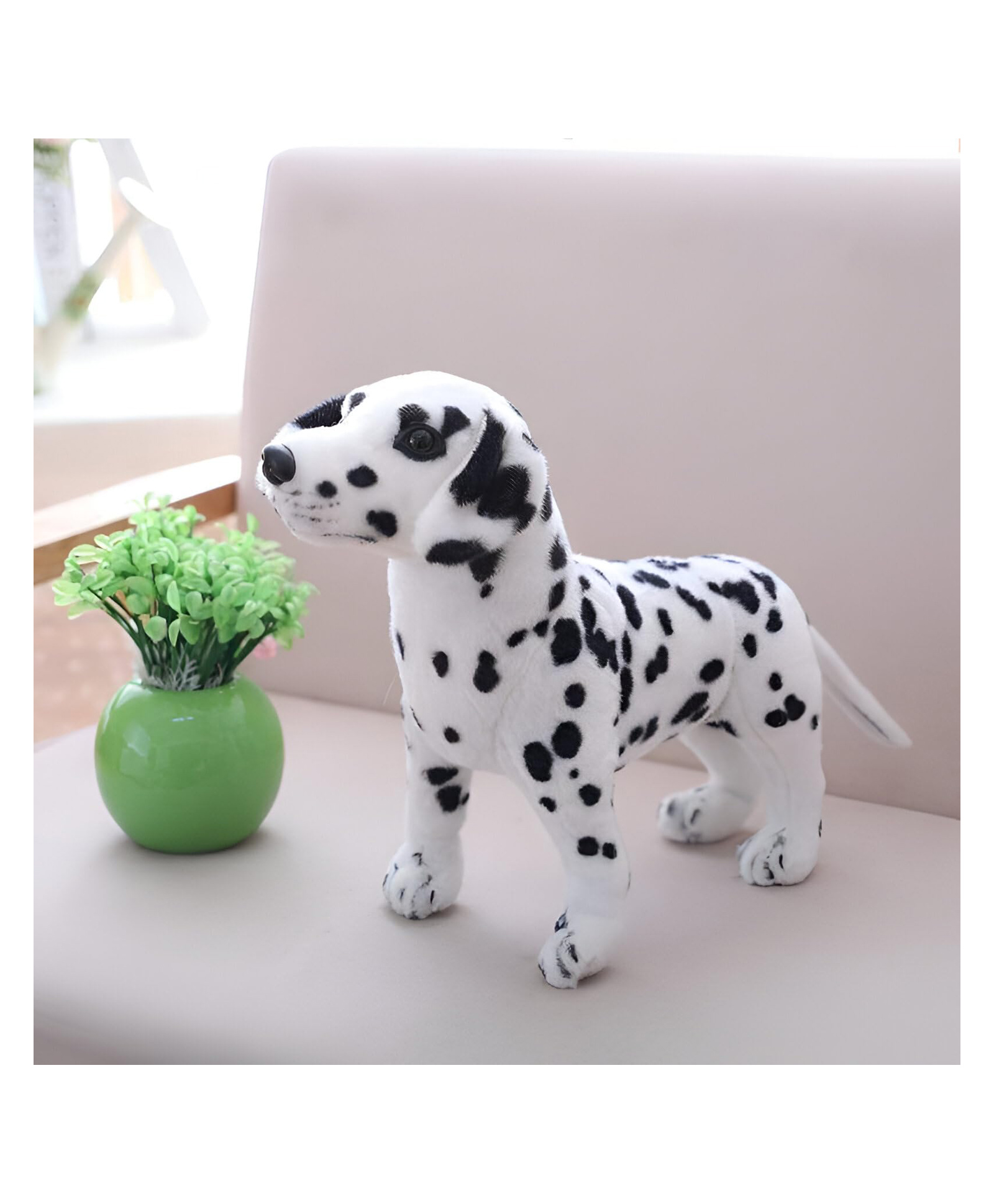 Tickles Baby Simulation Standing Dalmation Puppy Dog Soft Stuffed Plush Animal Toy for Kids Birthday Gift (Length 30 cm Color: White)-image-8