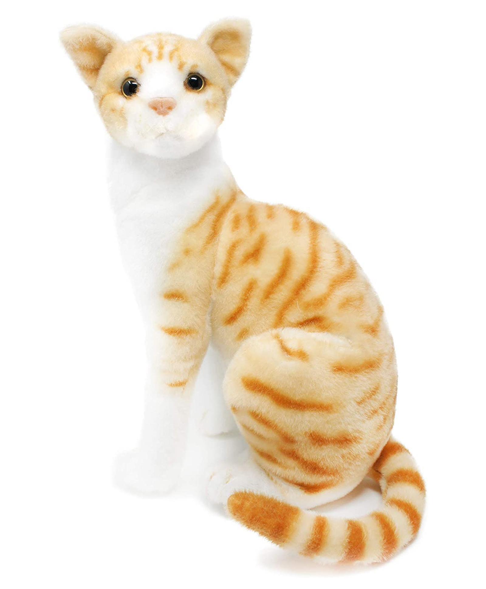 Tickles Cute Cat Soft Stuffed Plush Animal Toy for Kids Boys & Girls (Height 21 cm Color: Orange and White)-image-30