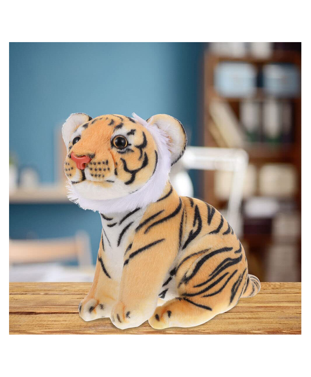 Tickles Siberian Jungle Tiger Soft Stuffed Animal Plush Toy for Kids Birthday Gifts Car (Color: Yellow & Black Height 25 cm)-image-35