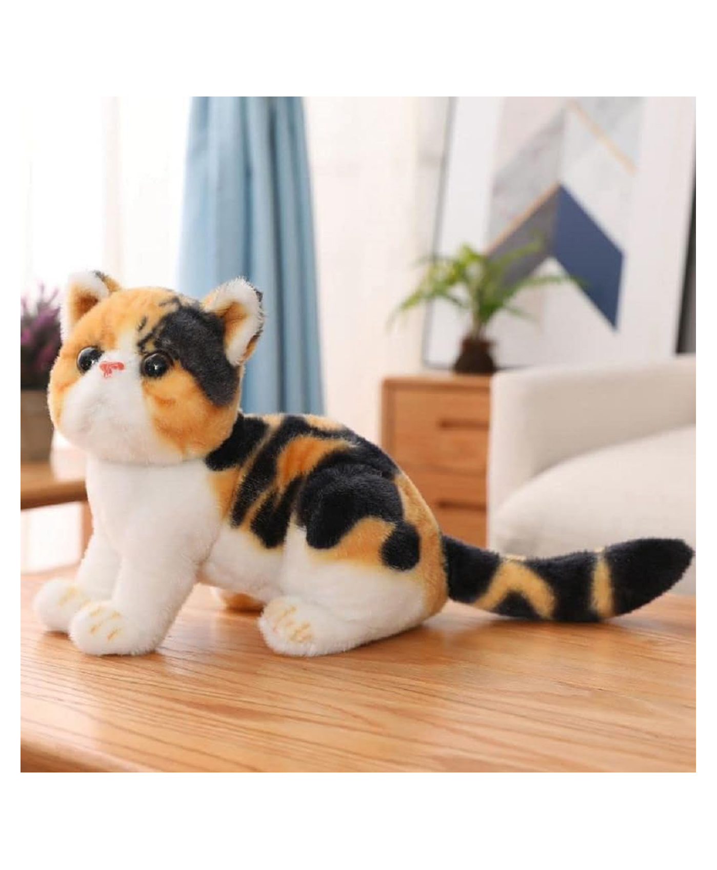Tickles Cute Lily Cat Soft Stuffed Plush Animal Toy for Kids Girls Birthday Gifts (Color: Orange and Black Size: 25 cm)-image-26