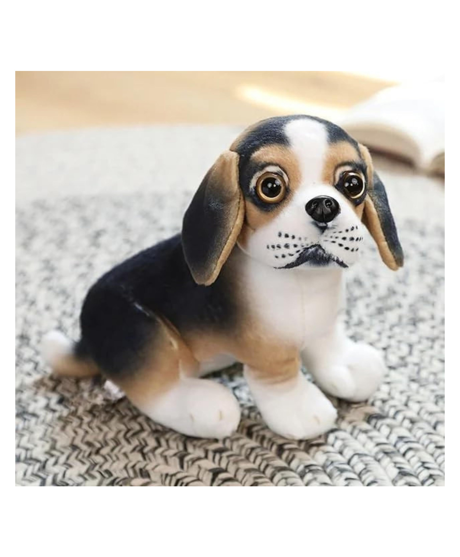 Tickles Simulation Cute Puppy Dog Soft Stuffed Plush Animal Toy for Kids Children's Birthday Gift (Size: 20 cm Color: Black & Brown)-image-31