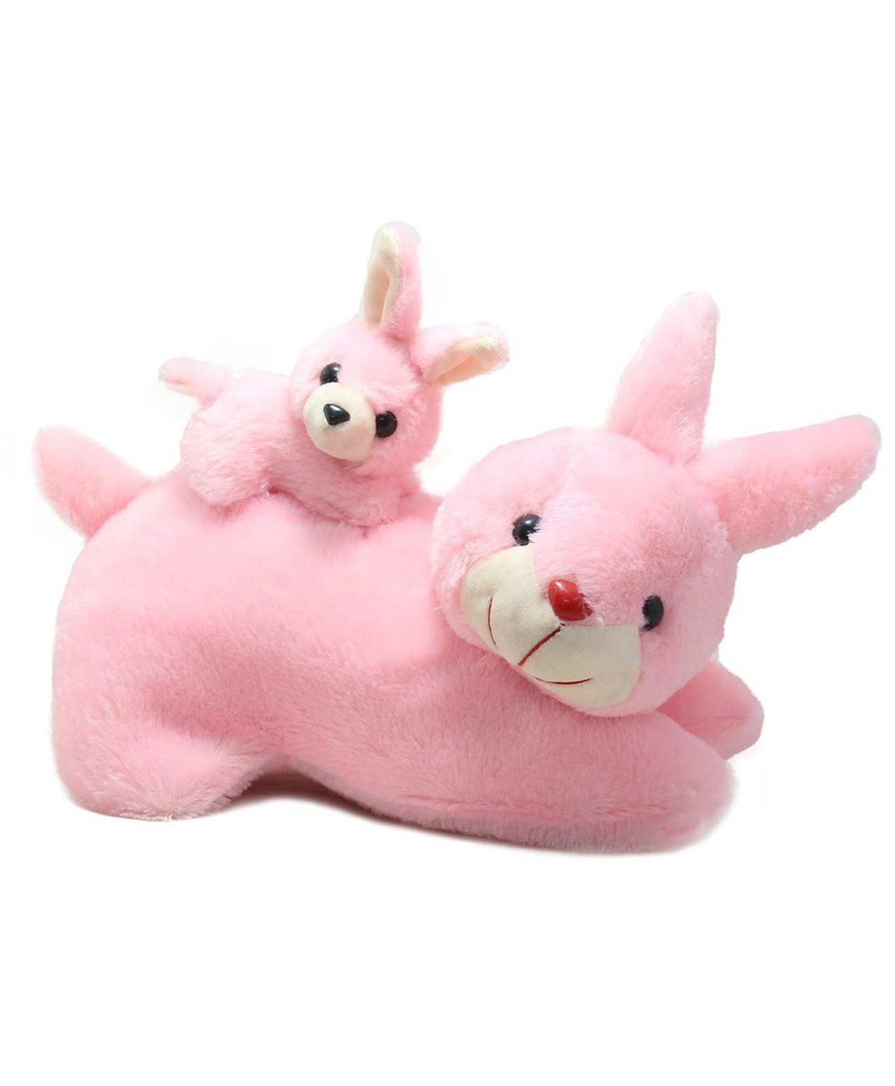 Tickles Mother Rabbit with Baby Stuffed Soft Plush Animal Toy for Kids Boys & Girls Birthday Gifts (Size: 26 cm Color: Pink)-image-15