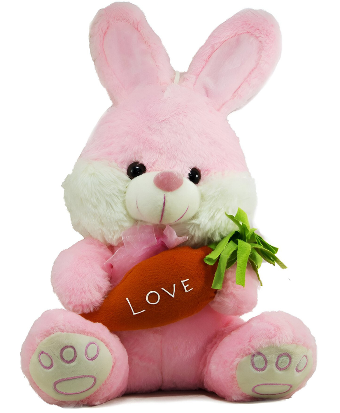 Tickles Cute Bunny with Love Carrot Stuffed Soft Plush Animal Toy for Kids Boys & Girls Birthday Gifts (Color: Pink Size: 26 cm)-image-32