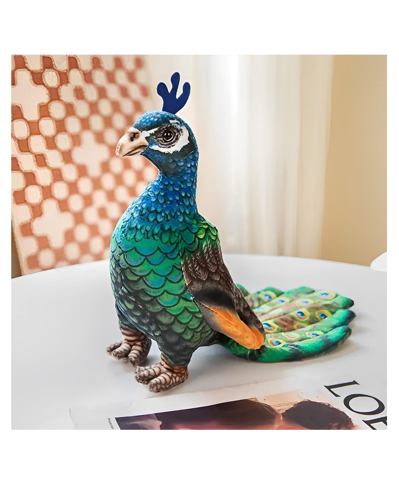 Tickles Beautiful Peafowl Peacock Zoo Bird Soft Stuffed Plush Toy for Kids Boys & Girls Birthday Gift (Size: 45 cm; Color: Multicolor)-image-43