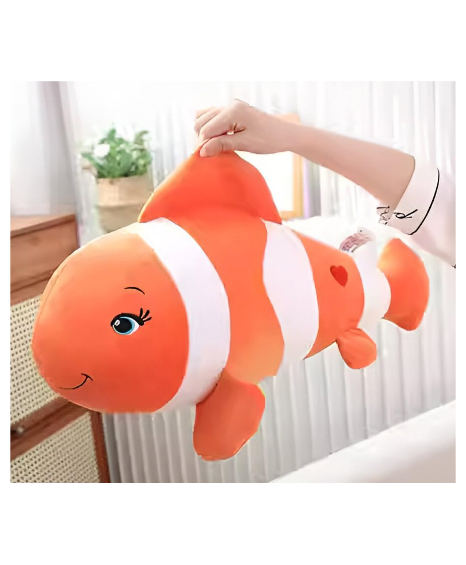 Tickles Nemo Fish Soft Stuffed Plush Sea Animal Pillow for Kids Boys & Girls Birthday Gifts Orange & White - Height 40 cm-image-17