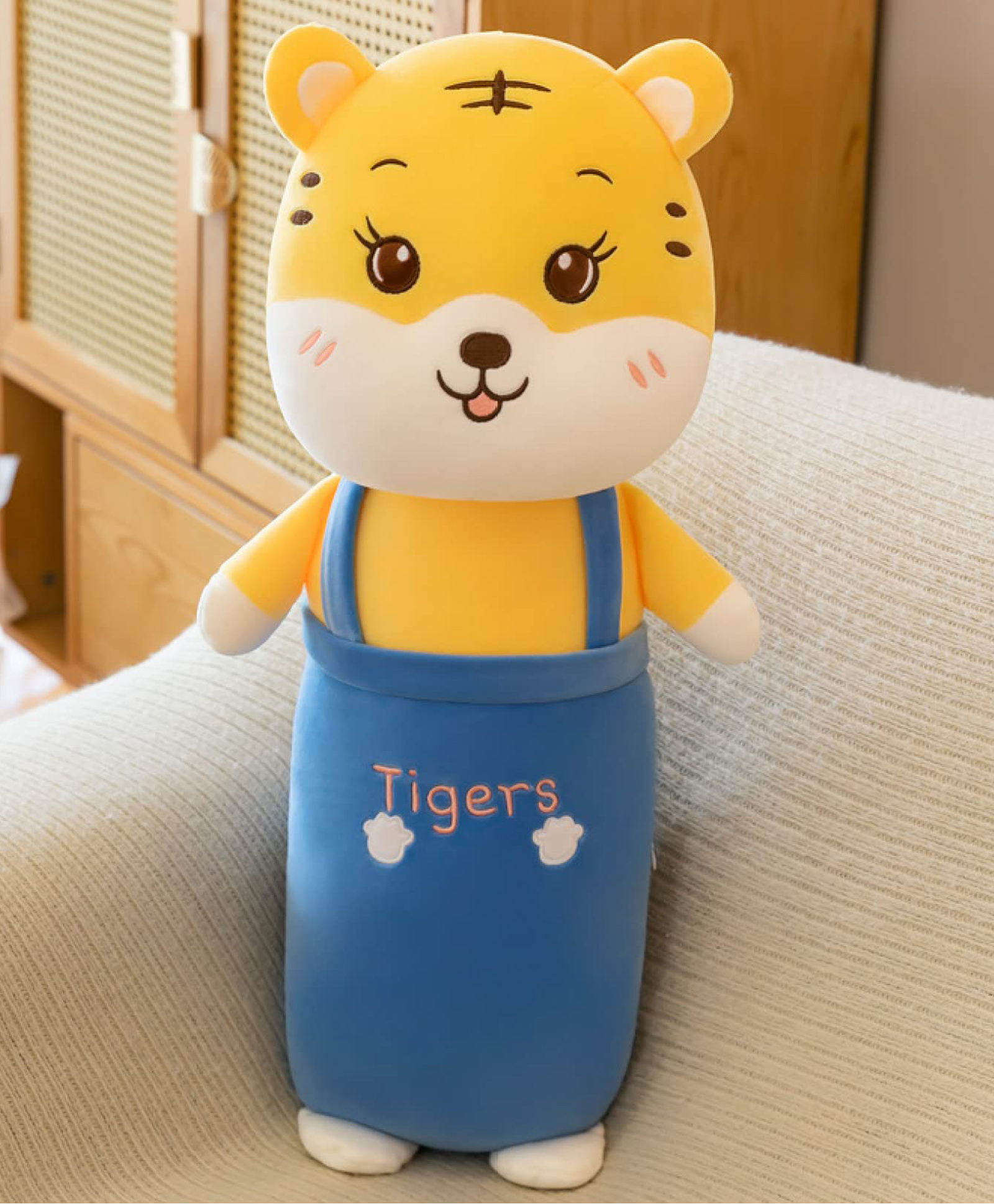 Tickles Cute Tiger Soft Stuffed Plush Pillow Animal Toy for Kids Boys & Girls Birthday Gifts (Color: Blue Size: 35 cm)-image-37