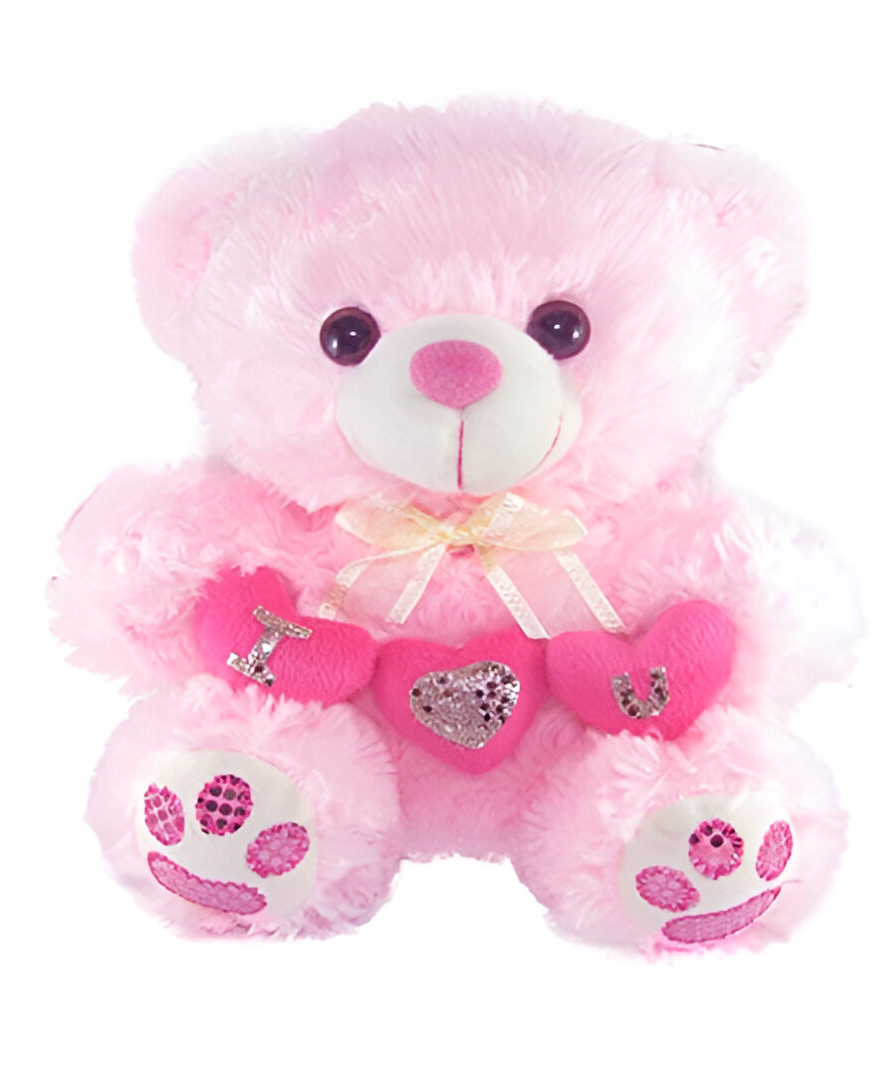 Tickles Beautiful Teddy with Cute Tiny I Love You Heart Stuffed Soft Plush Toy for Kids Boys & Girls Lovew Special (Height 26 cm Color: Pink)-picture-11