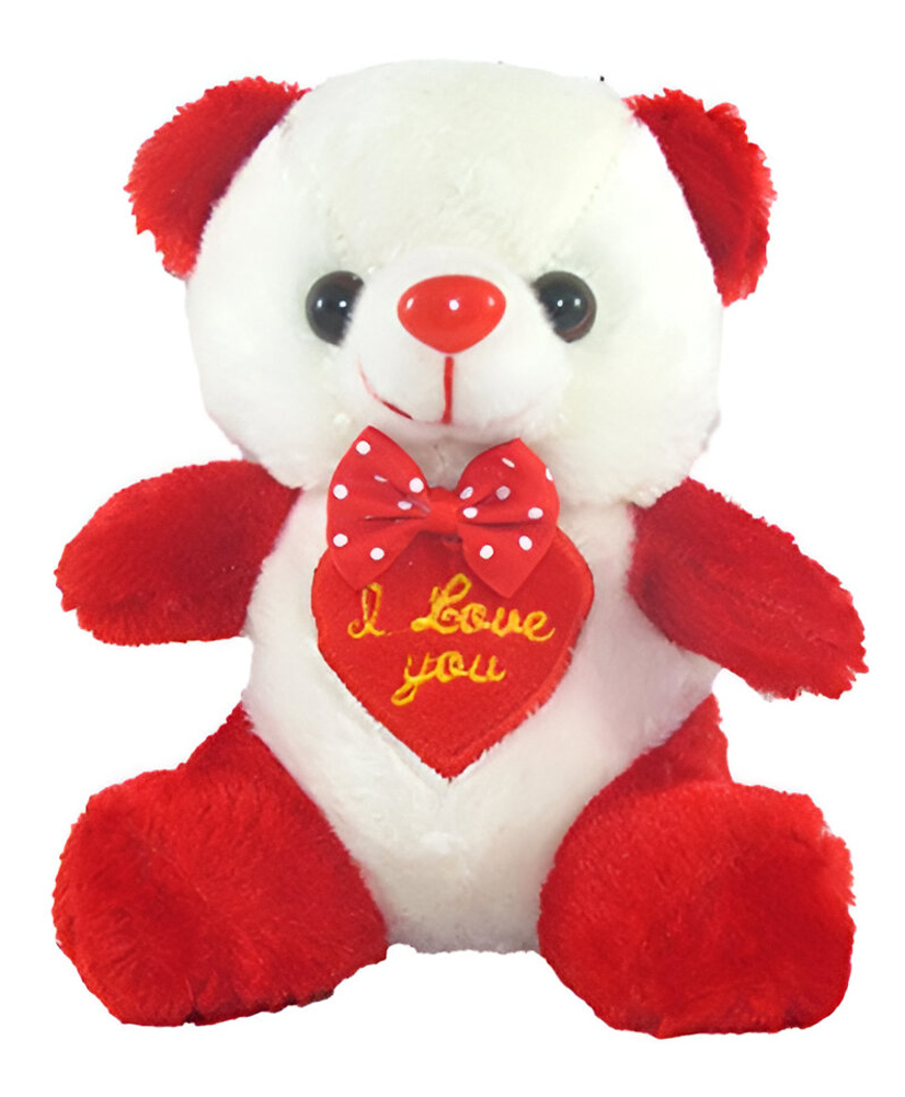 Tickles I Love You Adorable Sitting Teddy Soft Stuffed Plush Toy for Kids Boys Girls Birthday Gifts Love Special (Color: Red Height 16 cm)-image-4