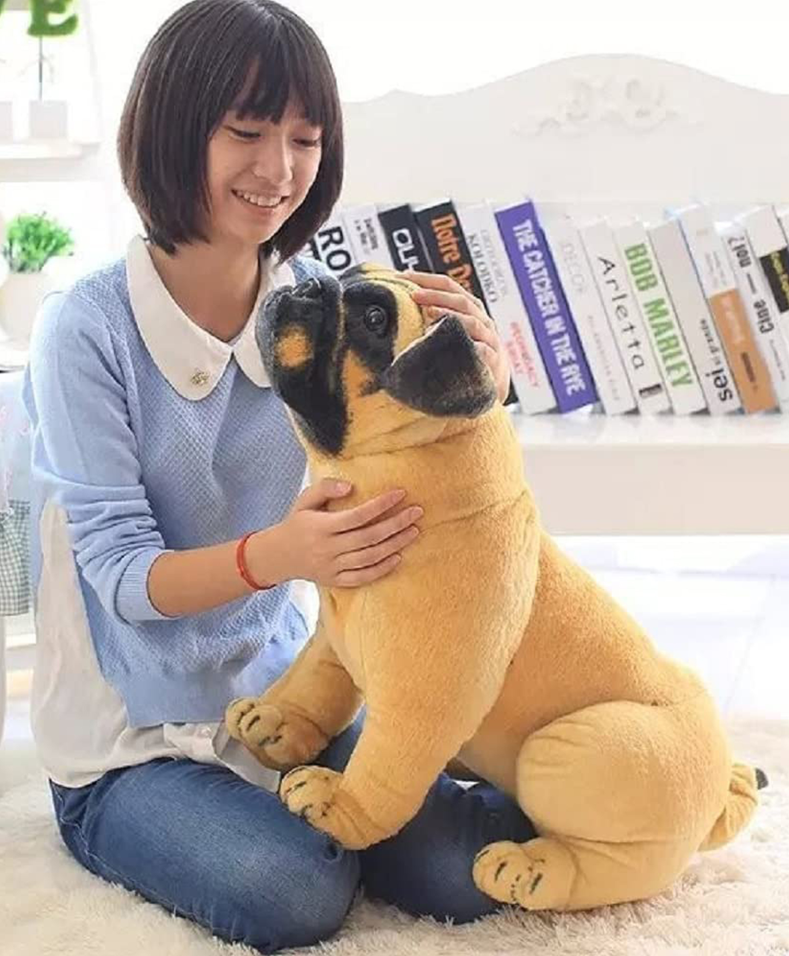 Tickles Big Size Pug Dog Soft Stuffed Plush Animal Toy for Kids (Color: Brown Size: 55 cm)-image-25
