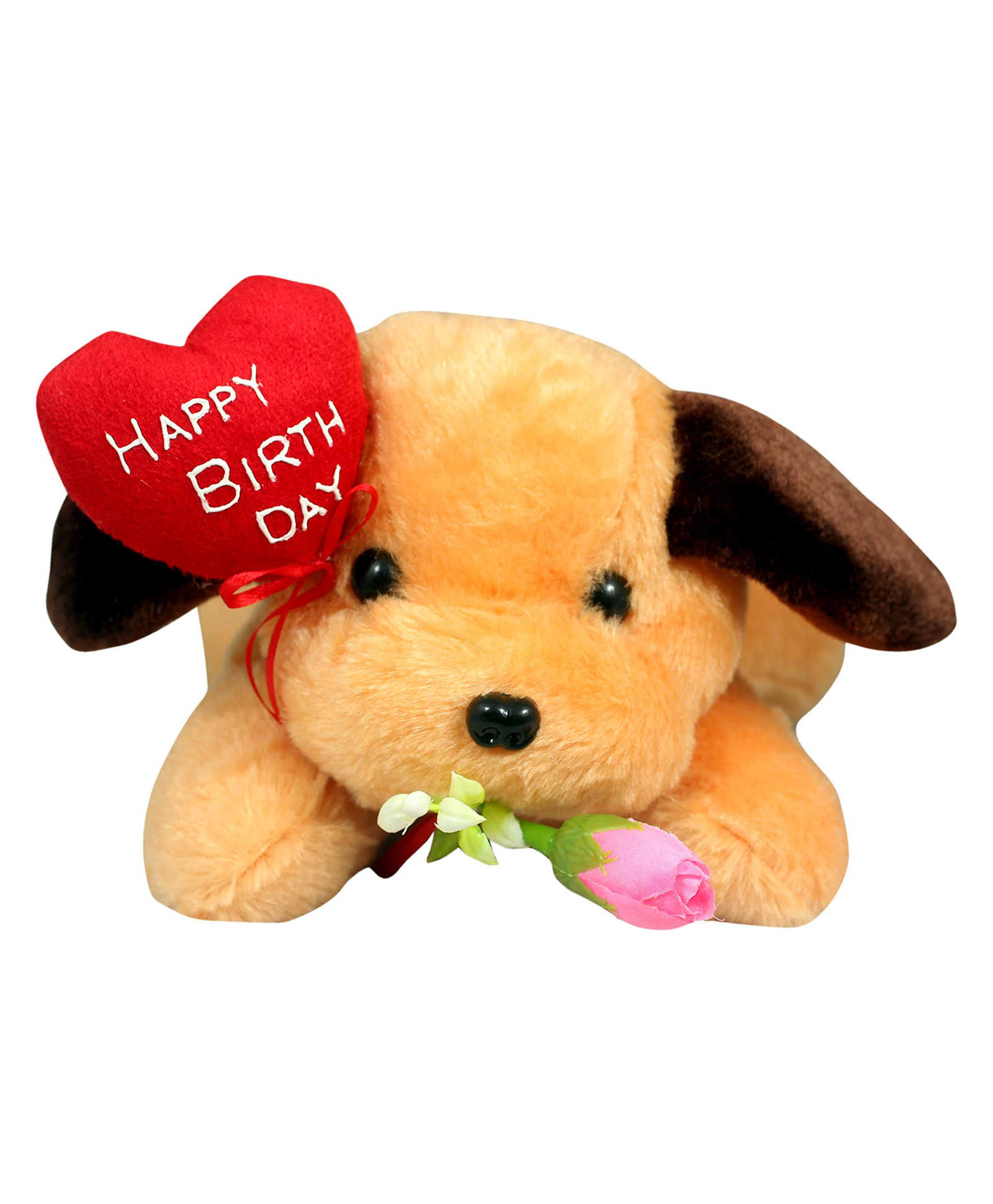 Tickles Brown Cute Puppy with Happy Birthday Message Soft Stuffed Plush Animal Stuffed for Kids (Color:Brown Size: 25cm)-image-26