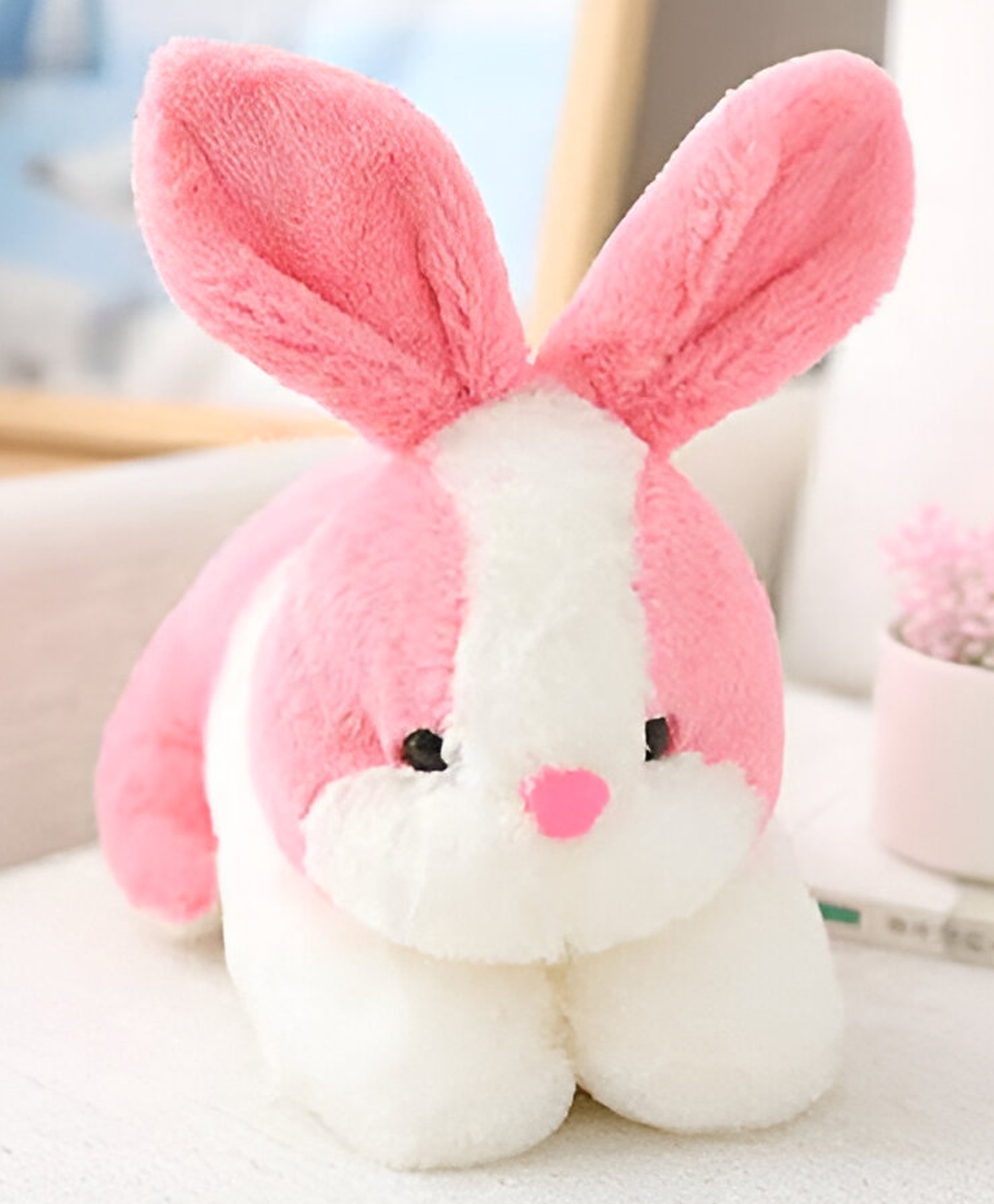 Tickles Rabbit Soft Stuffed Plush Animal Toy for Kids Boys & Girls (Color: Pink and White Size: 26 cm)-picture-12