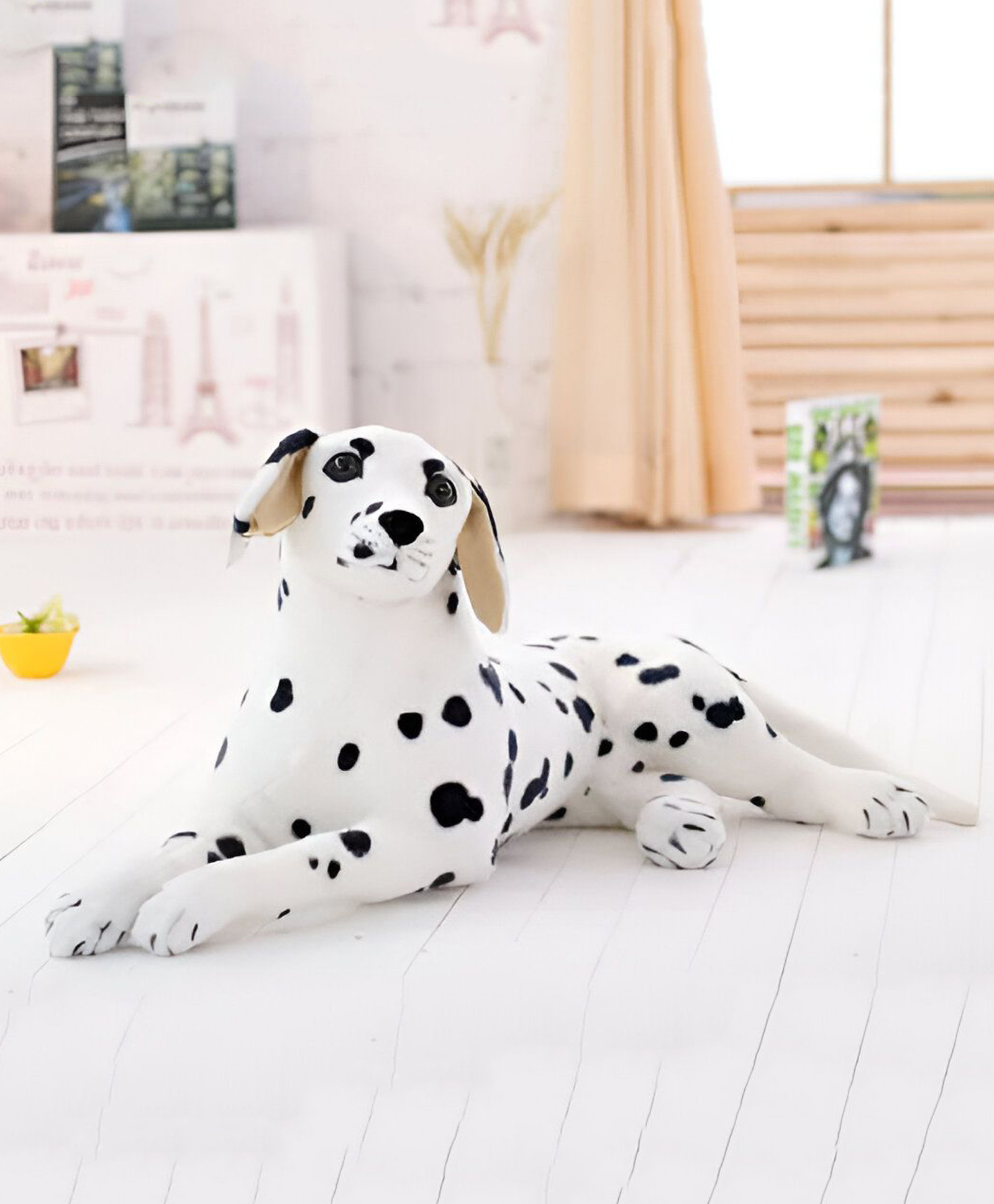 Tickles Realistic Stuffed Animals Sitting Dalmatian Dog Plush Toys for Children's Birthday Gifts for Kids,26-cm(White)-image-24