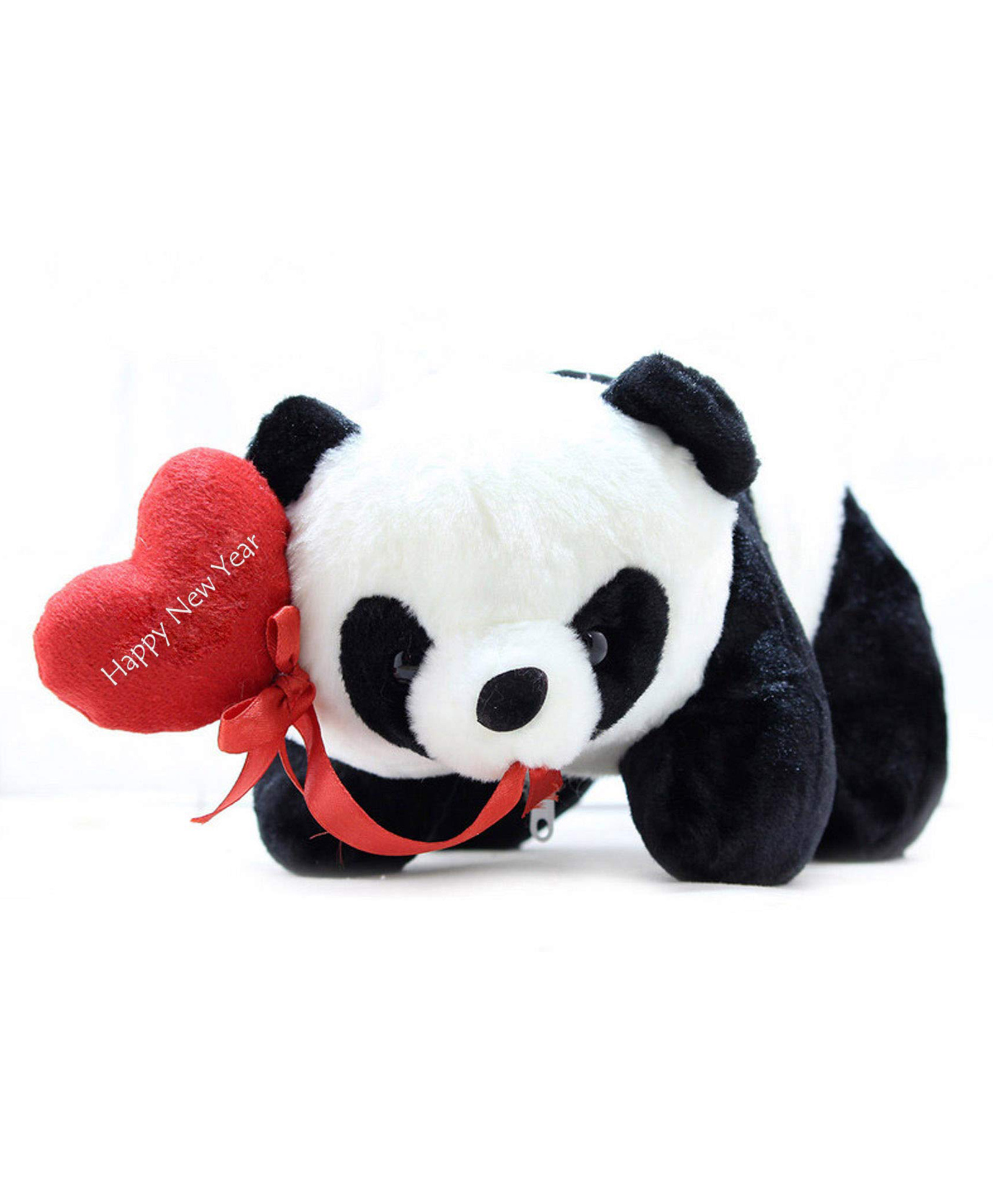 Tickles Black Soft Cuddly Panda with Happy New Year Wishes Soft Stuffed Plush Animal for Kids(Color: Black & White Size: 26 cm)-image-7