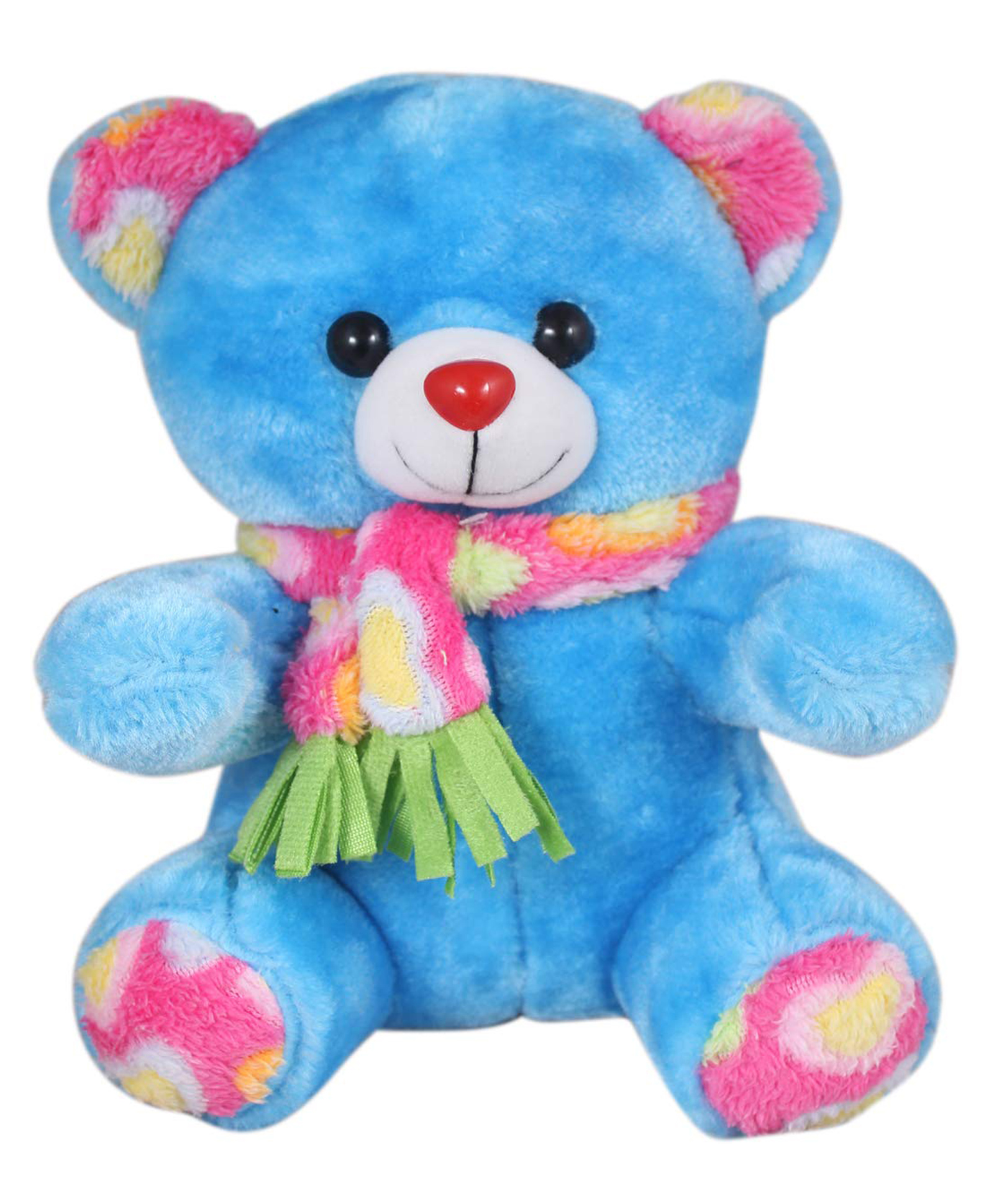 Tickles Handsome Muffler Teddy Soft Stuffed Plush Animal for Kids(Color:Blue and Red Size:22 cm)-image-23
