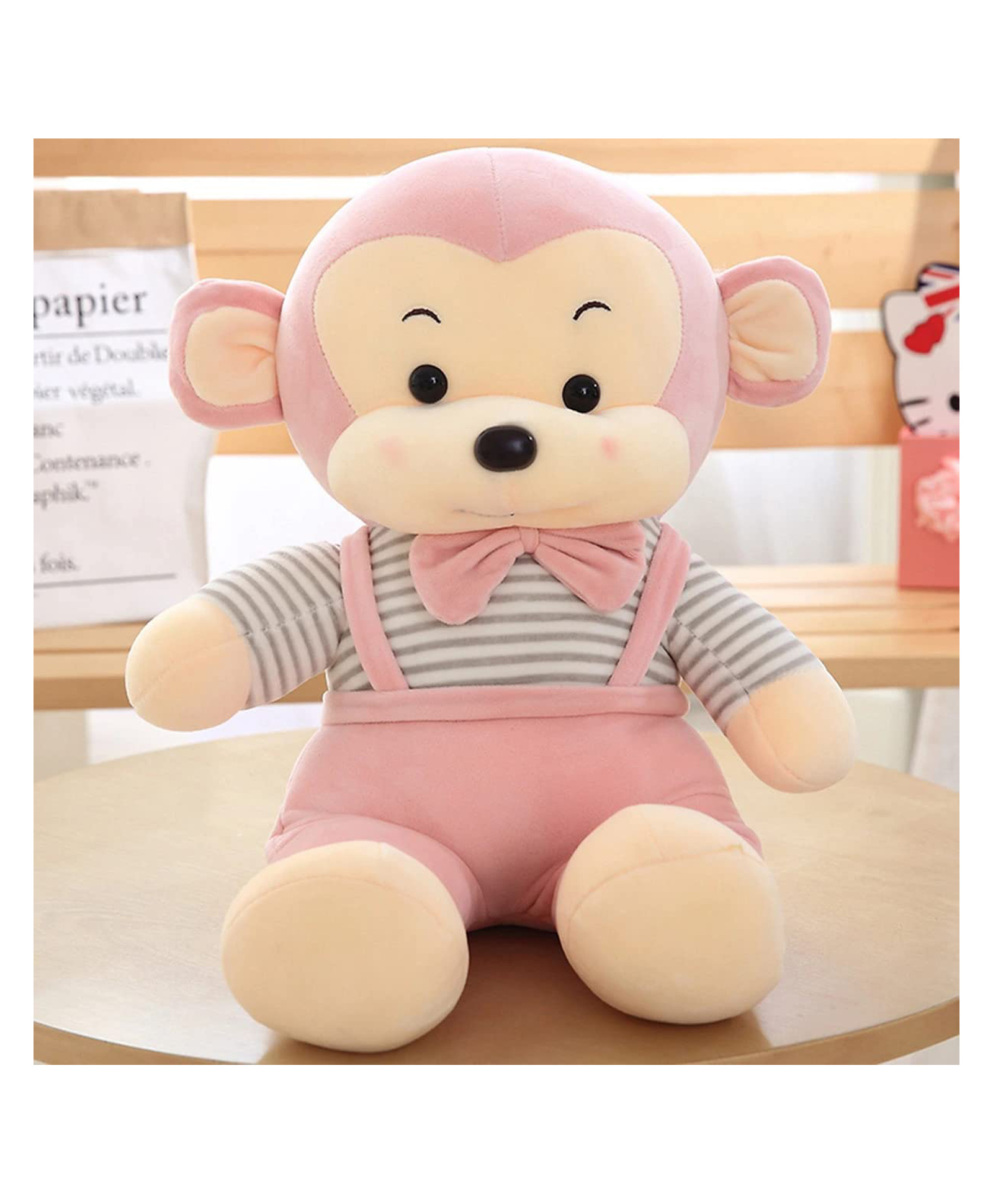 Tickles Super Soft Monkey Stuffed Animal Toy for Kids Birthday Gifts (Size: 32 cm Color: Pink)-image-25