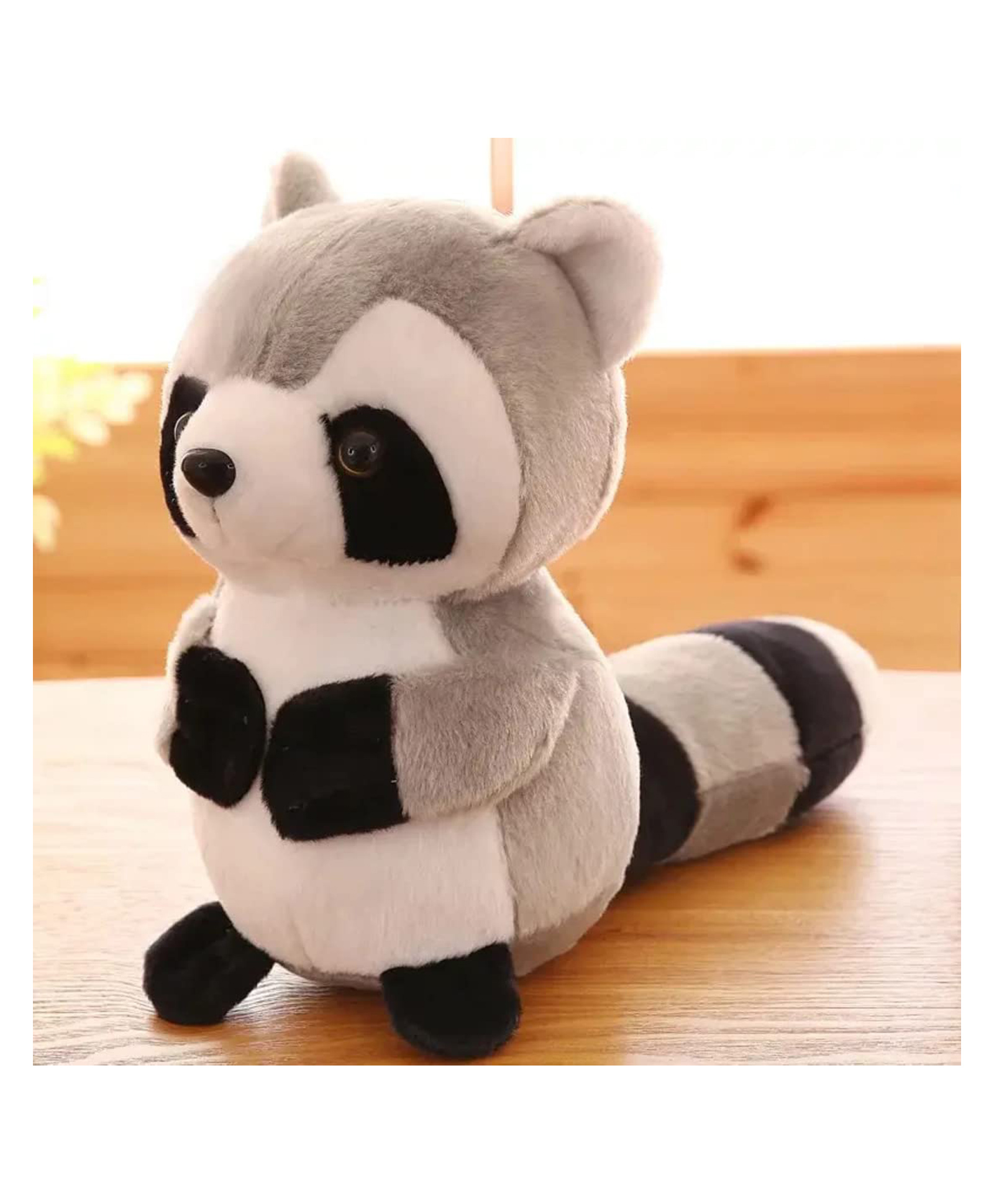 Tickles Grey Soft Cute Raccoon Stuffed Plush Animal Toy for Kids (Color: Grey Size:20 cm)-image-5