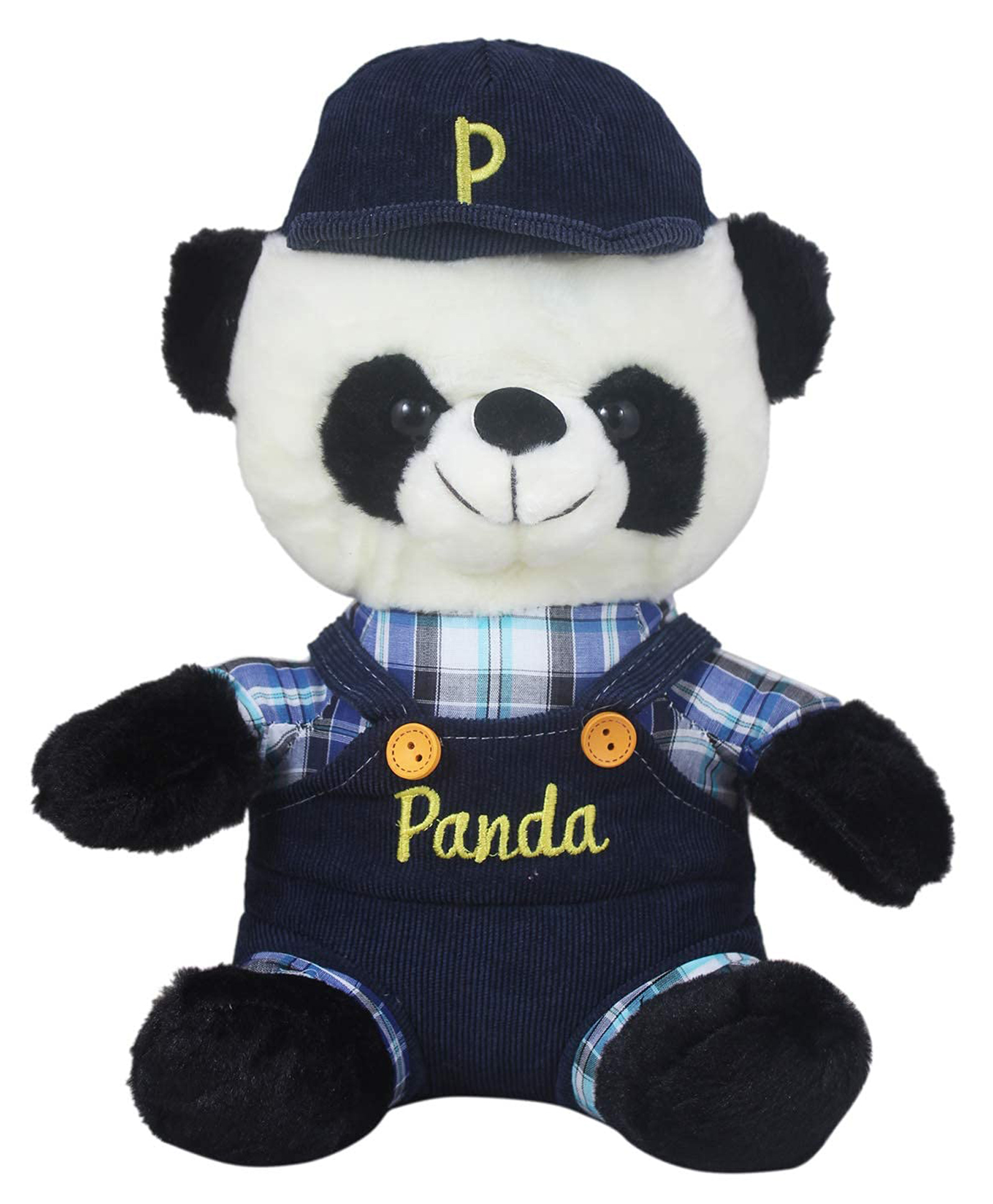 Tickles Blue Sitting Dressed Panda Stuffed Soft Plush Animal Toy for Kids (Color: Blue Size:30 cm-image-8