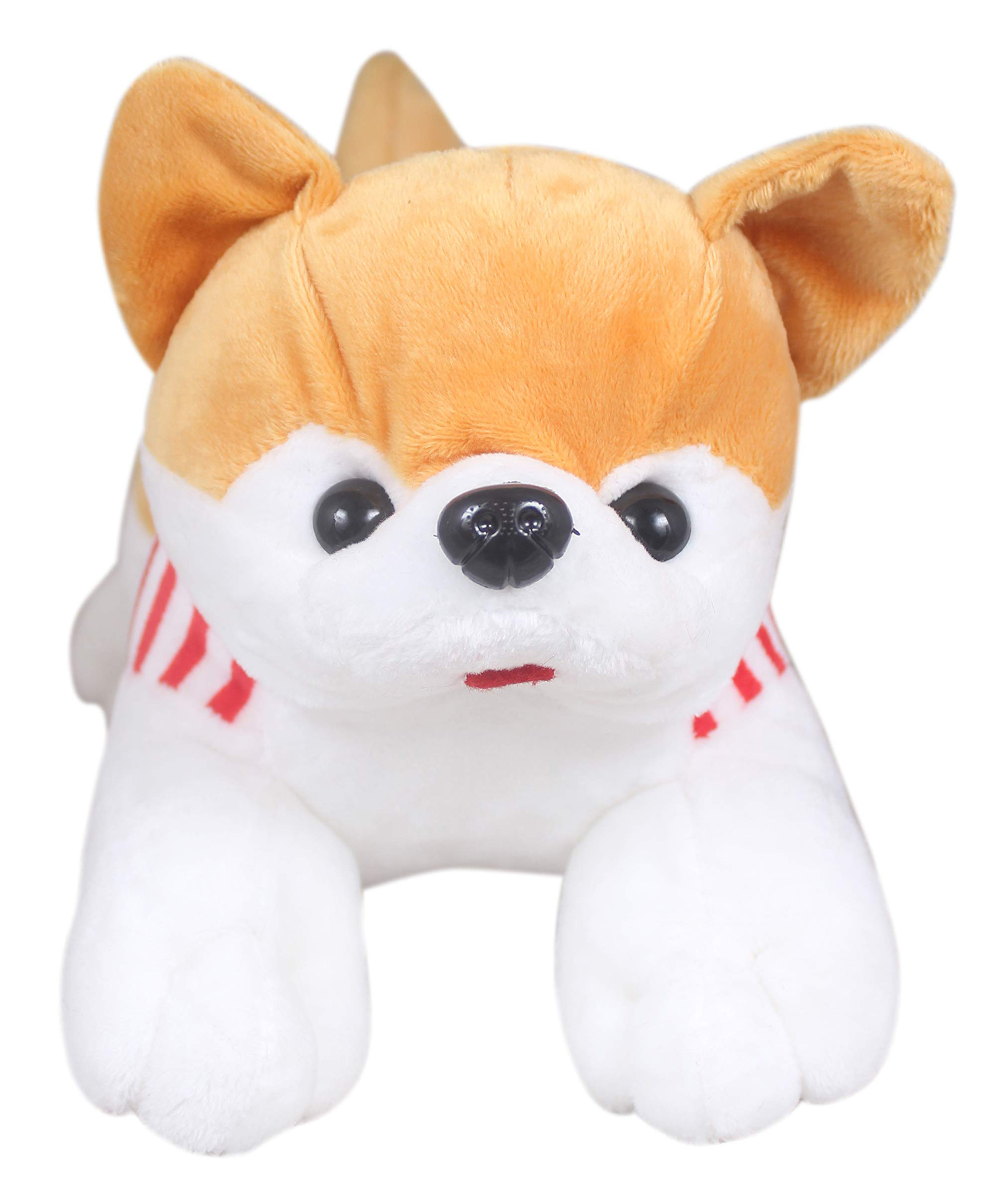 Tickles Beige Prime Soft Dressed Laying Husky Dog Plush Animal Soft Toy for Kids (Size: 32 cm)-image-9