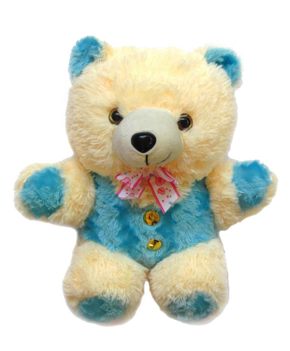Tickles Teddy Soft Stuffed Plush Toy For Boys & Girls Birthday Gifts (Color: Blue & Cream; Size: 27 cm)-image-28
