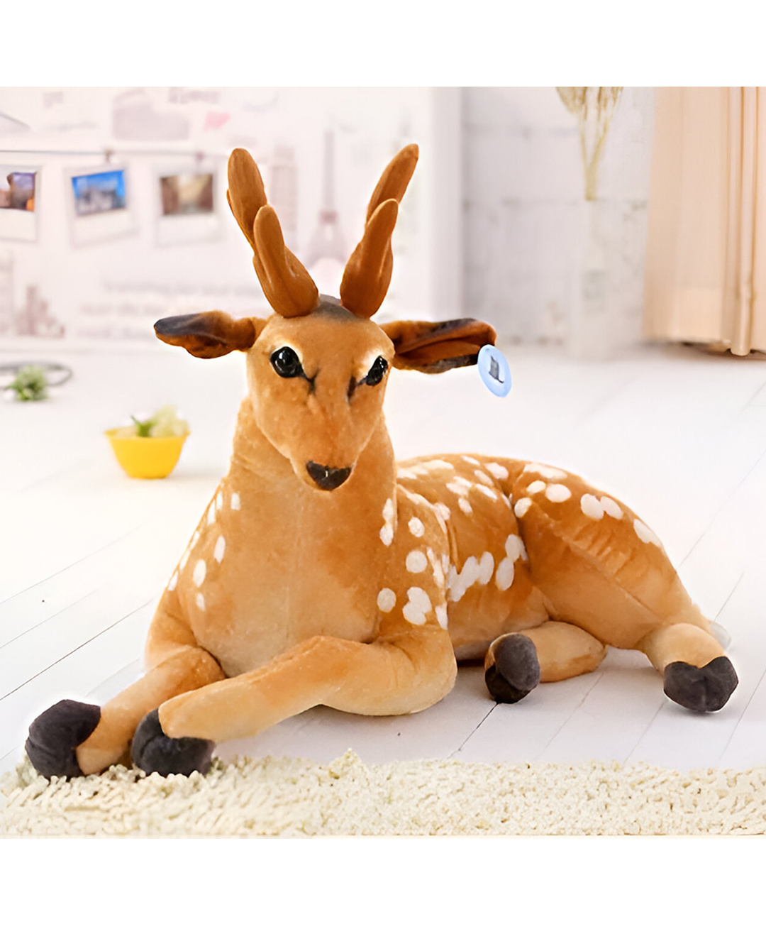 Tickles Cute Deer Soft Stuffed Plush Animal Toy for Kids Birthday Gift Home Decoration (Color: Brown ; Length 30 cm)-picture-12