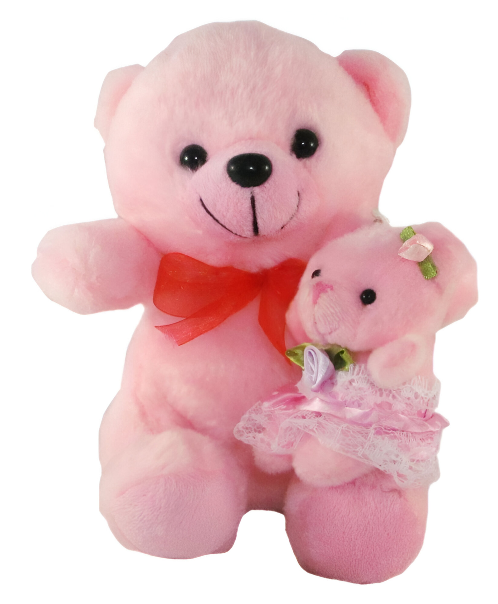 Tickles Teddy with Kid in Lap Stuffed Soft Plush Toy for Kids Boys & Girls Home Decor Pink - Height 15 cm-image-21